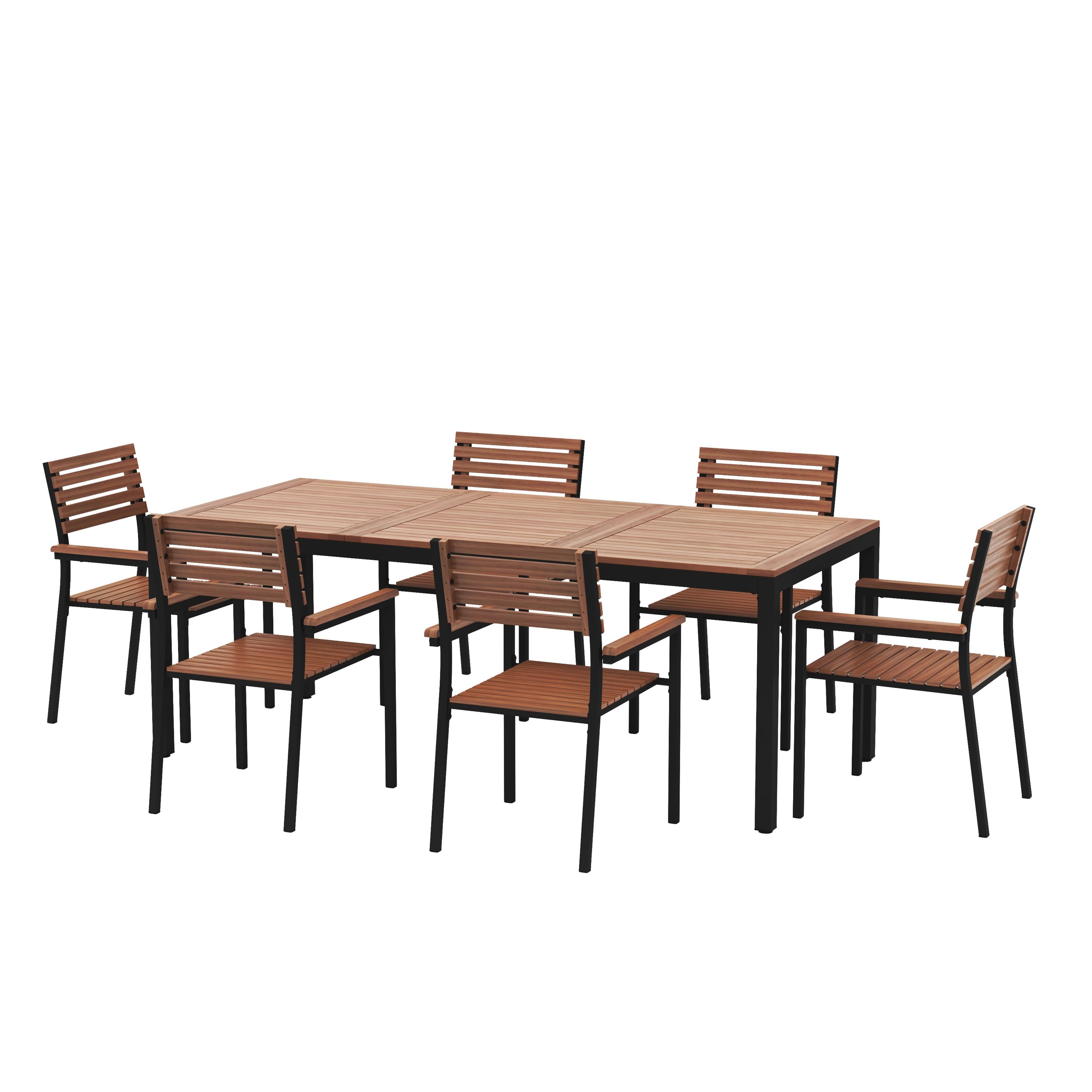 Gartenmöbel Set Holz MARCIA 7-teilig