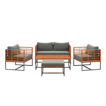 Lounge Holz MAVIS schwarz/natur/anthrazit