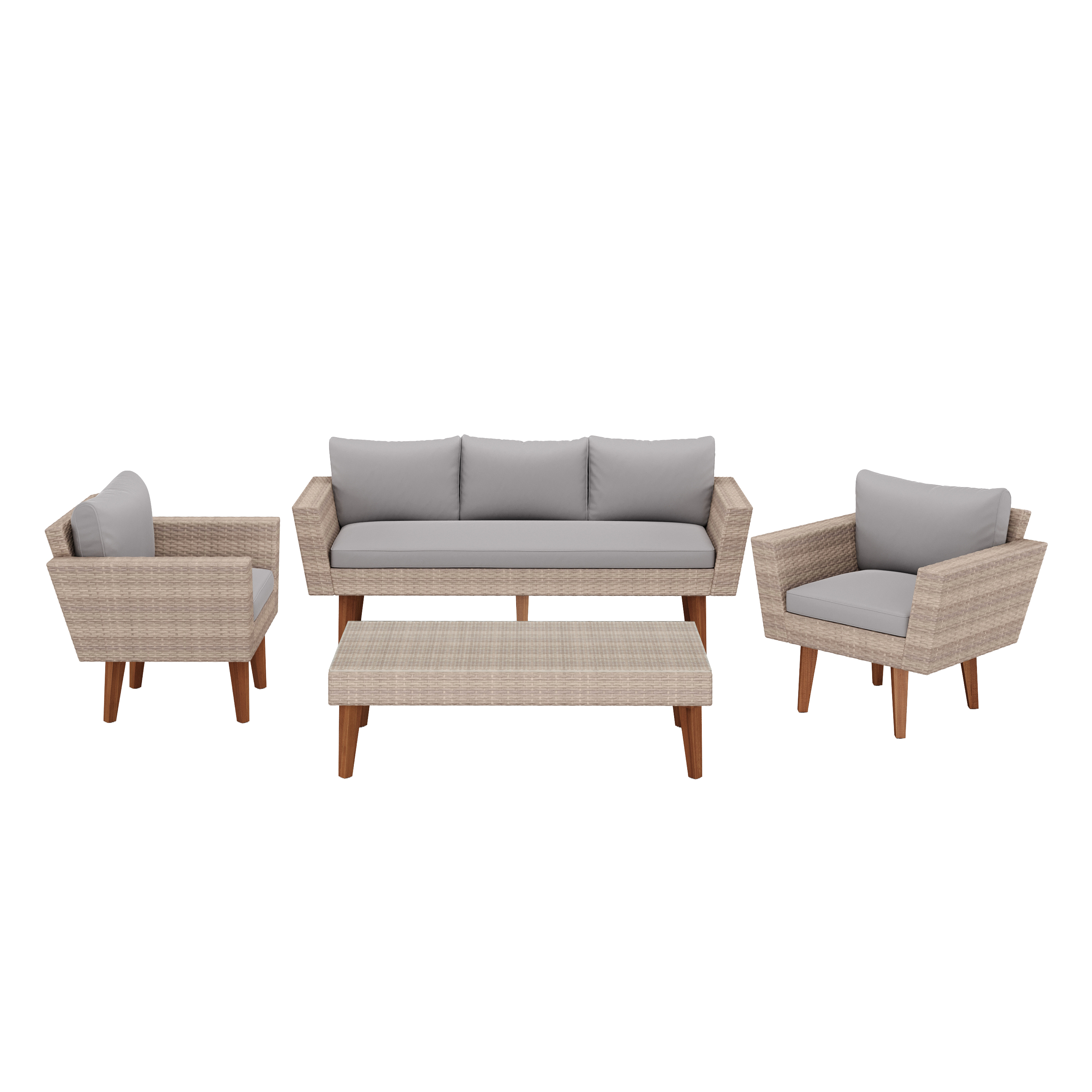Lounge Rattan EVORA beige/grau