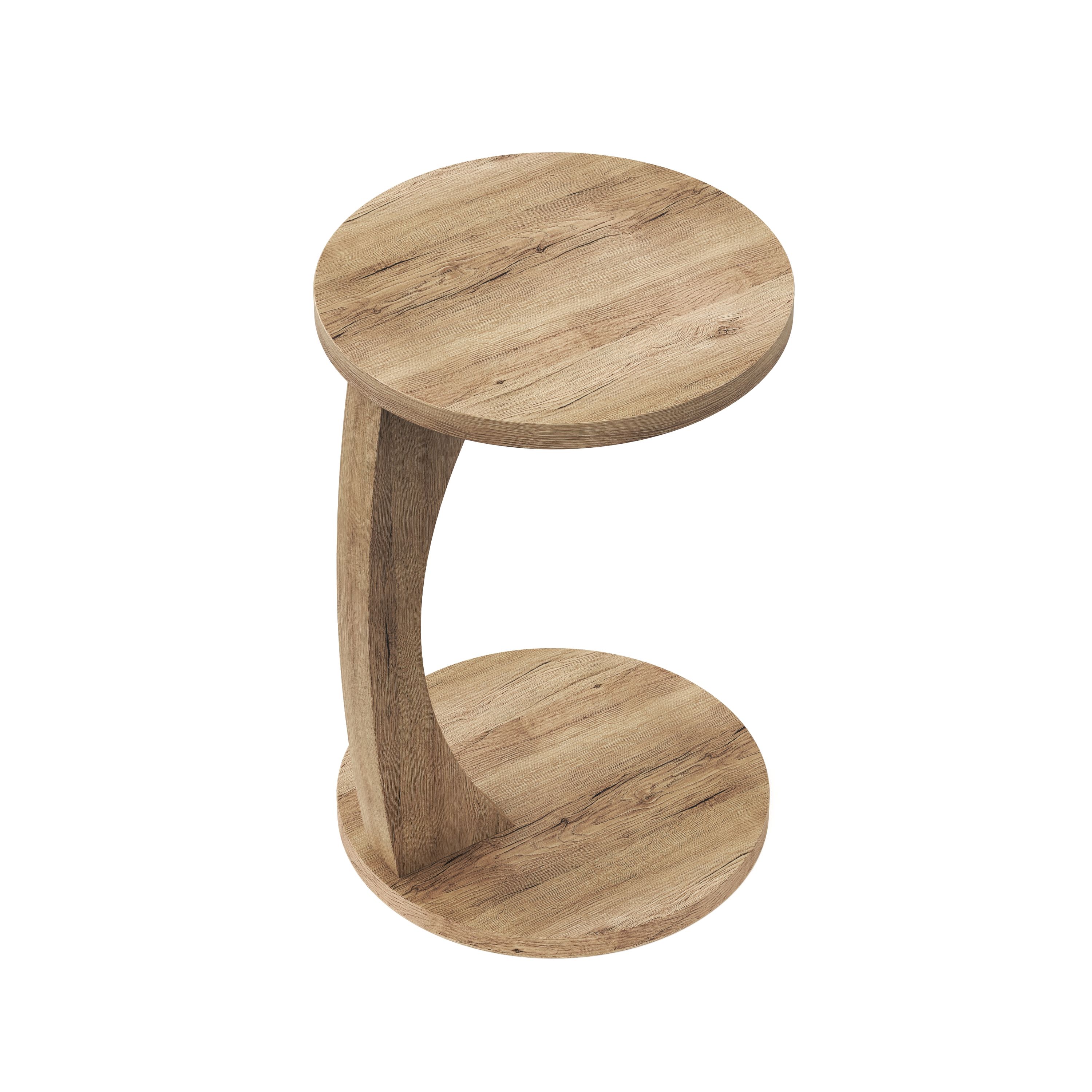 Beistelltisch C-Form 38 x 56 cm hellbraun
