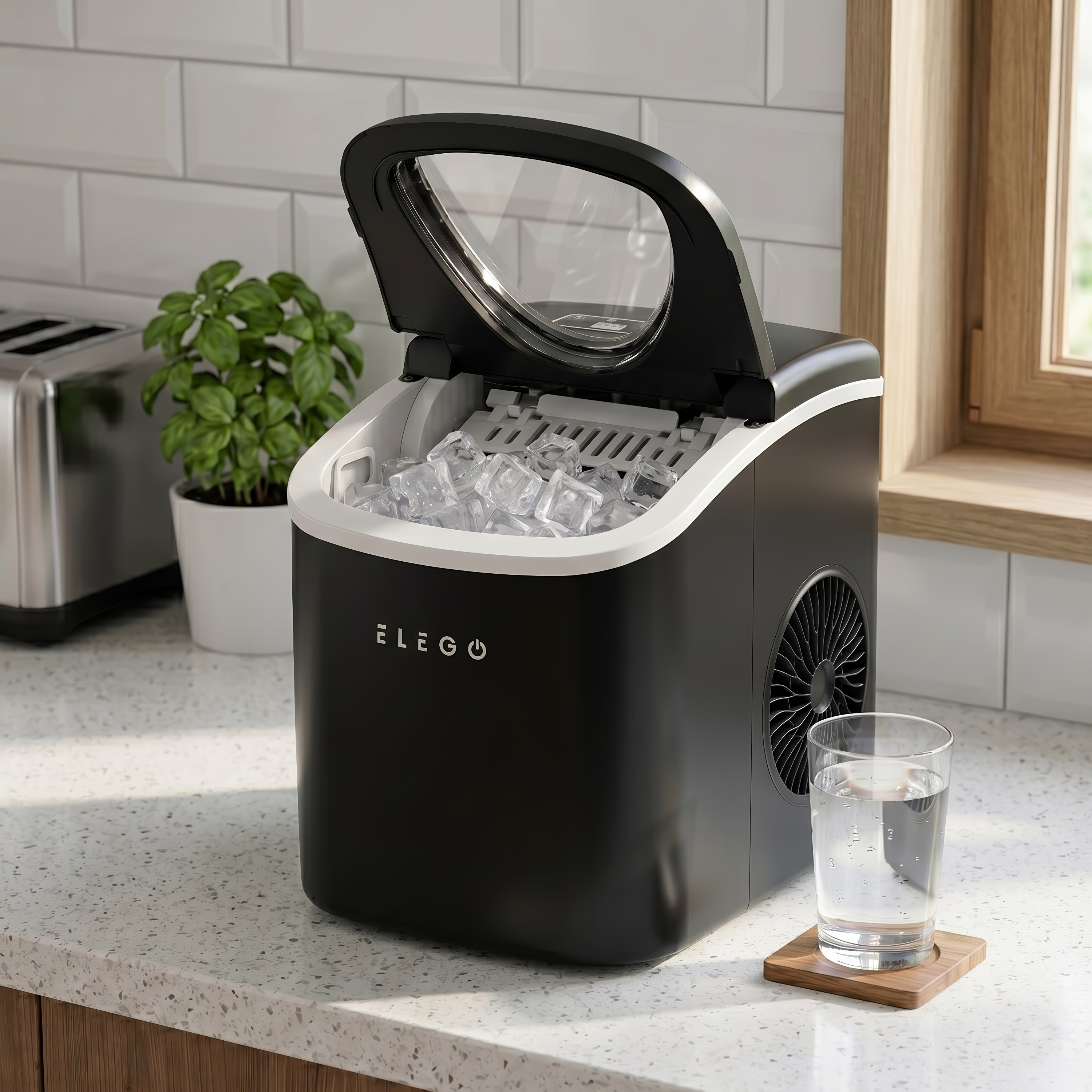 Eiswürfelmaschine schwarz 1.2L