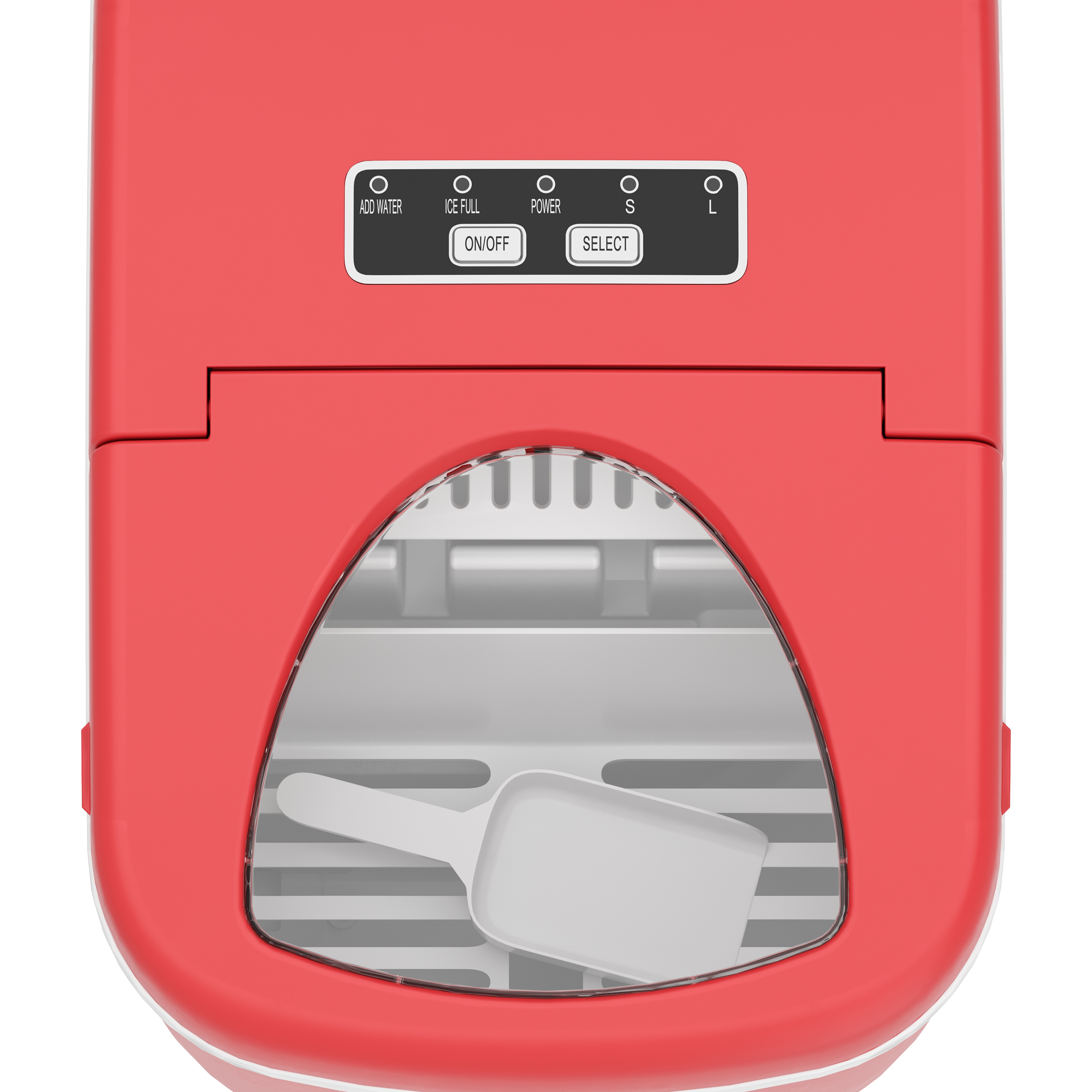 GGM Gastro EBRH12 Eiswürfelmaschine – 12 Kg/24 H, Hohlzylinder, Rot, 100 W, Manueller Wassertank, 2 Eisgrößen, R600a