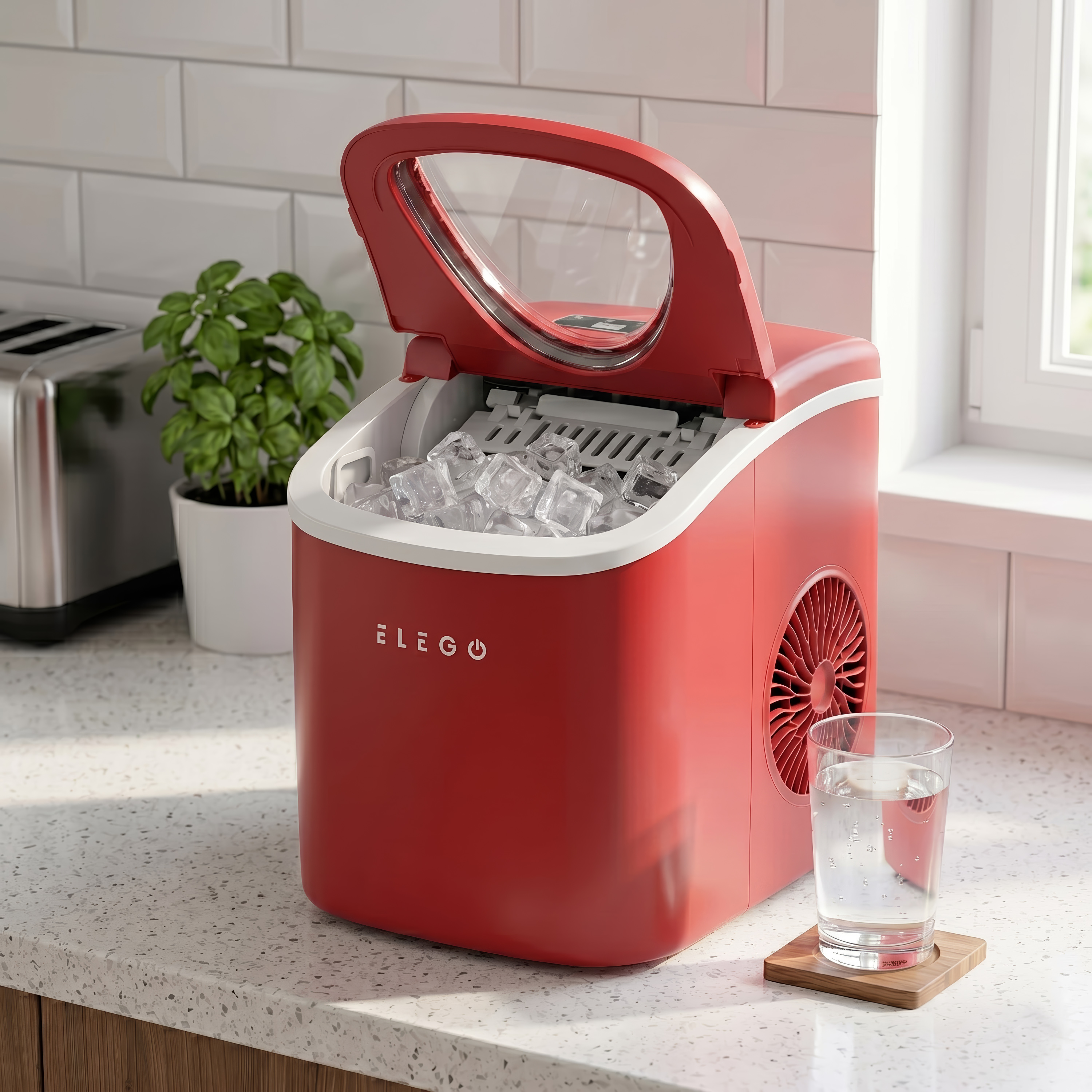 Eiswürfelmaschine rot 1.2L