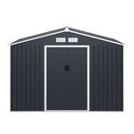 Gerätehaus 277 x 195 x 193 cm anthrazit Frontalansicht