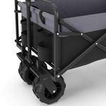 Bollerwagen faltbar BENNY schwarz Nahaufnahme Flaschenhalter