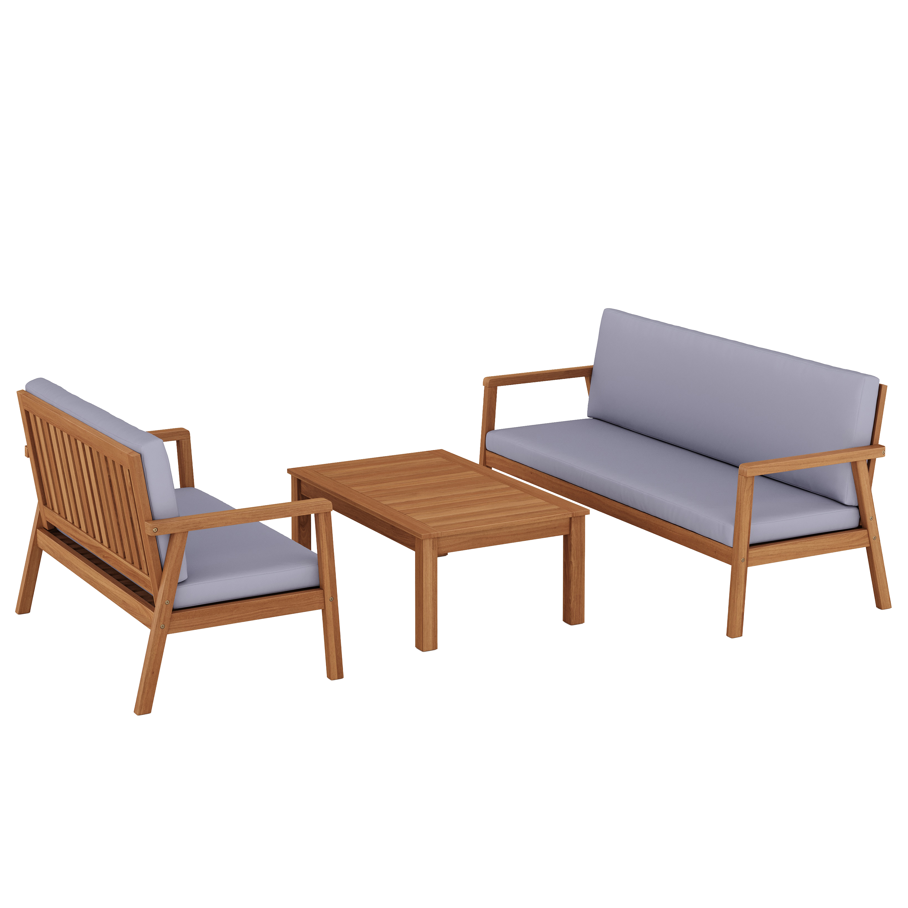 Lounge Holz PARMA natur/grau