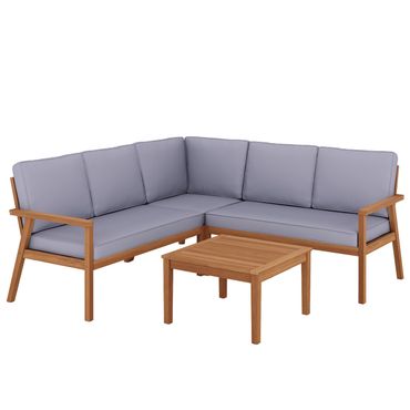 Lounge Holz GIRONA natur/grau