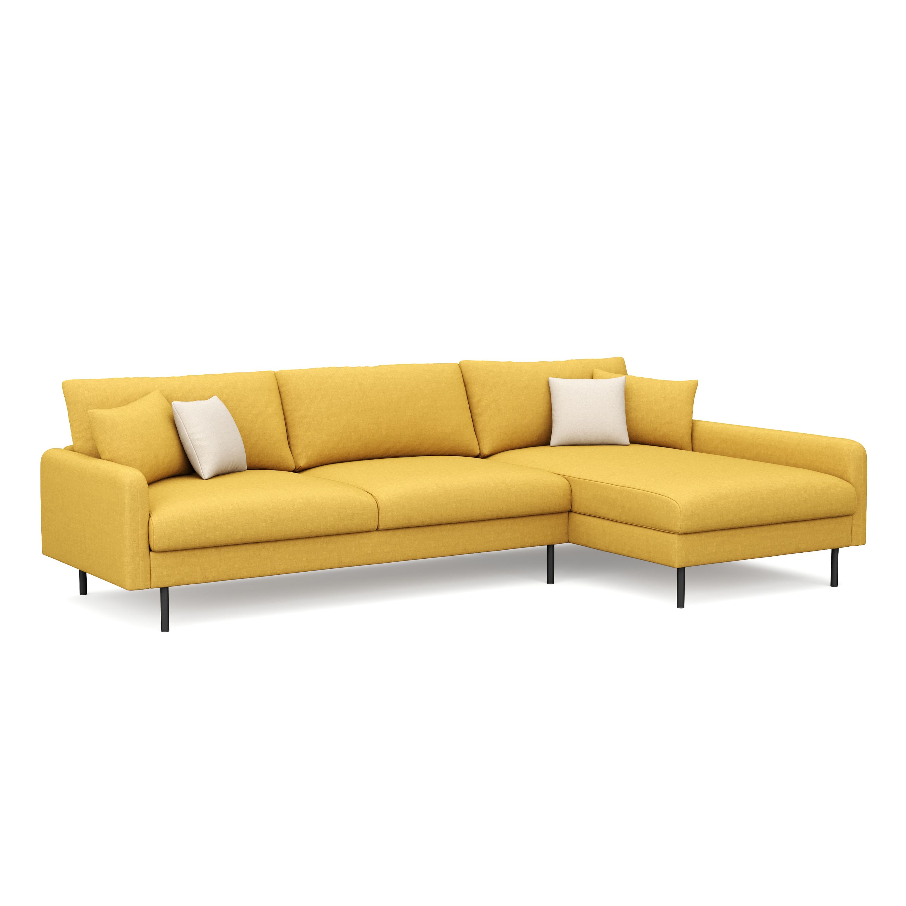 Ecksofa LEAH rechts gelb
