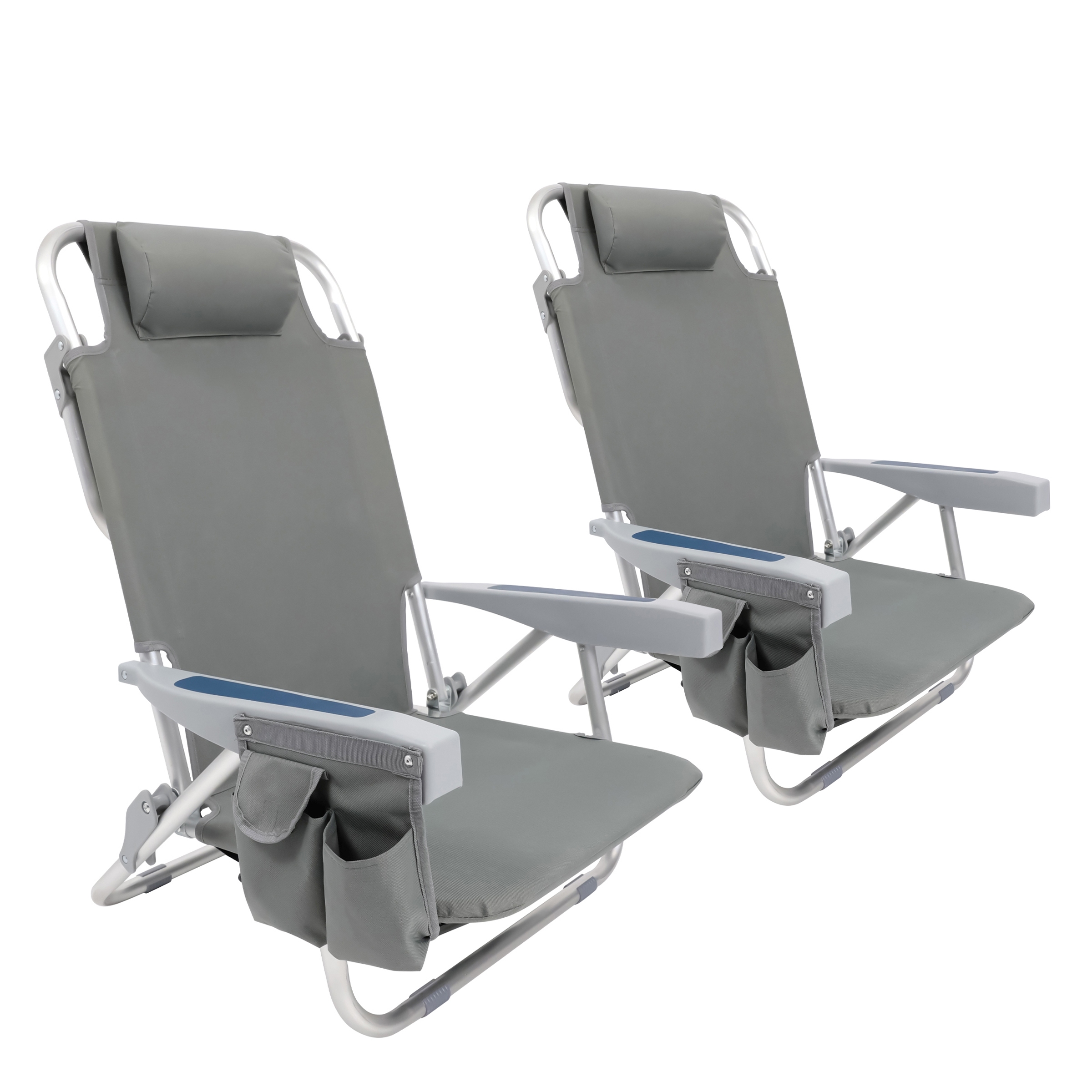 Strandstuhl klappbar 2er Set grau