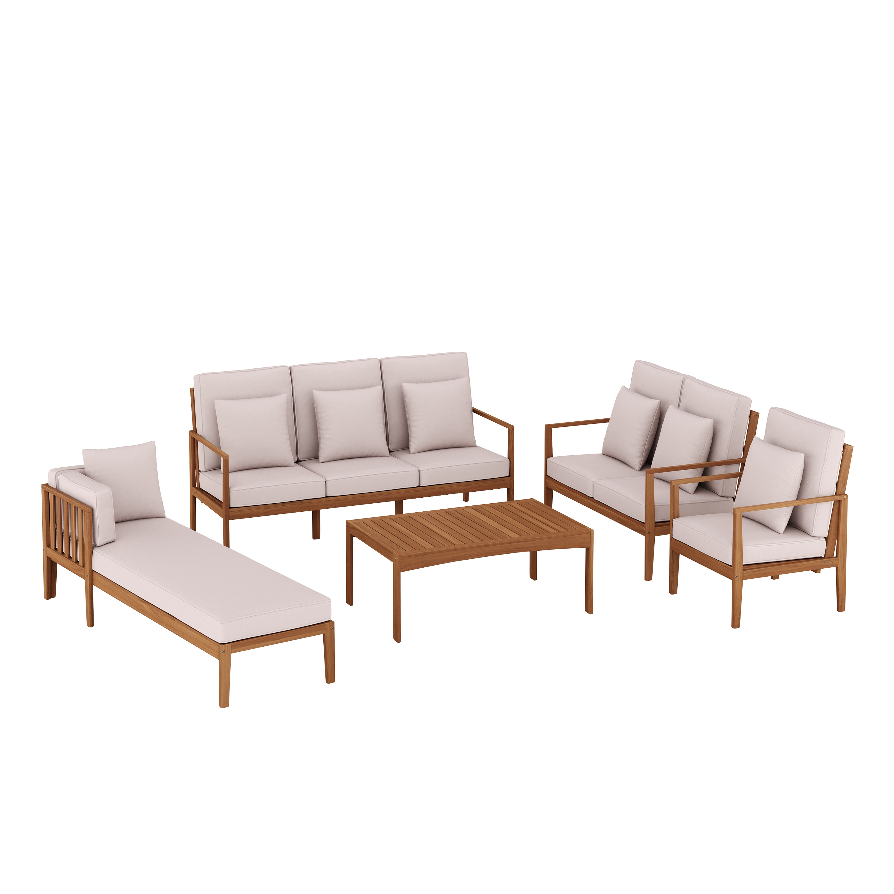 Lounge Holz PADUA natur/taupe