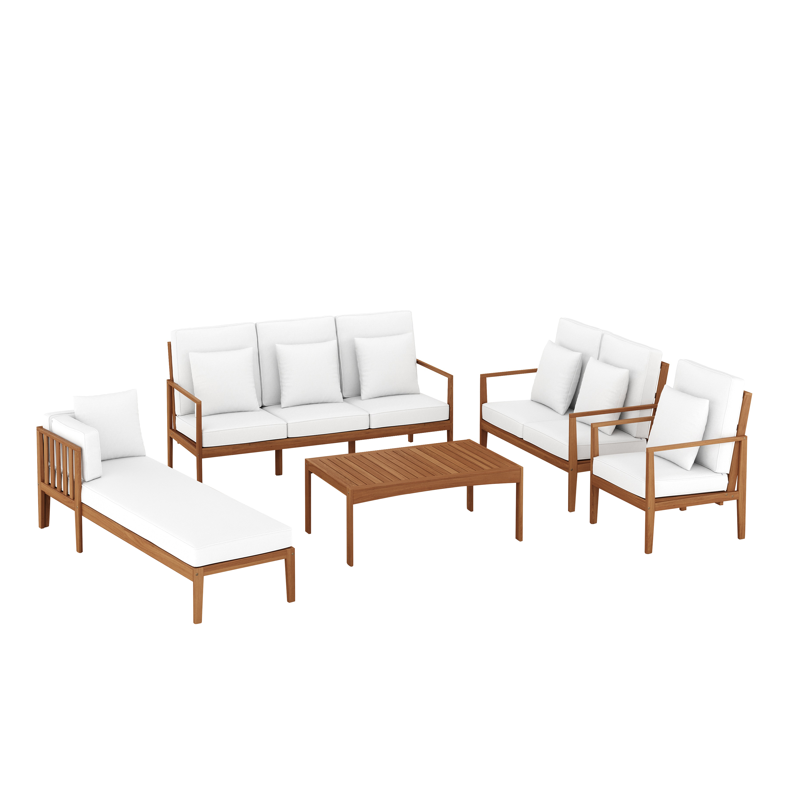 Lounge Holz PADUA natur/creme