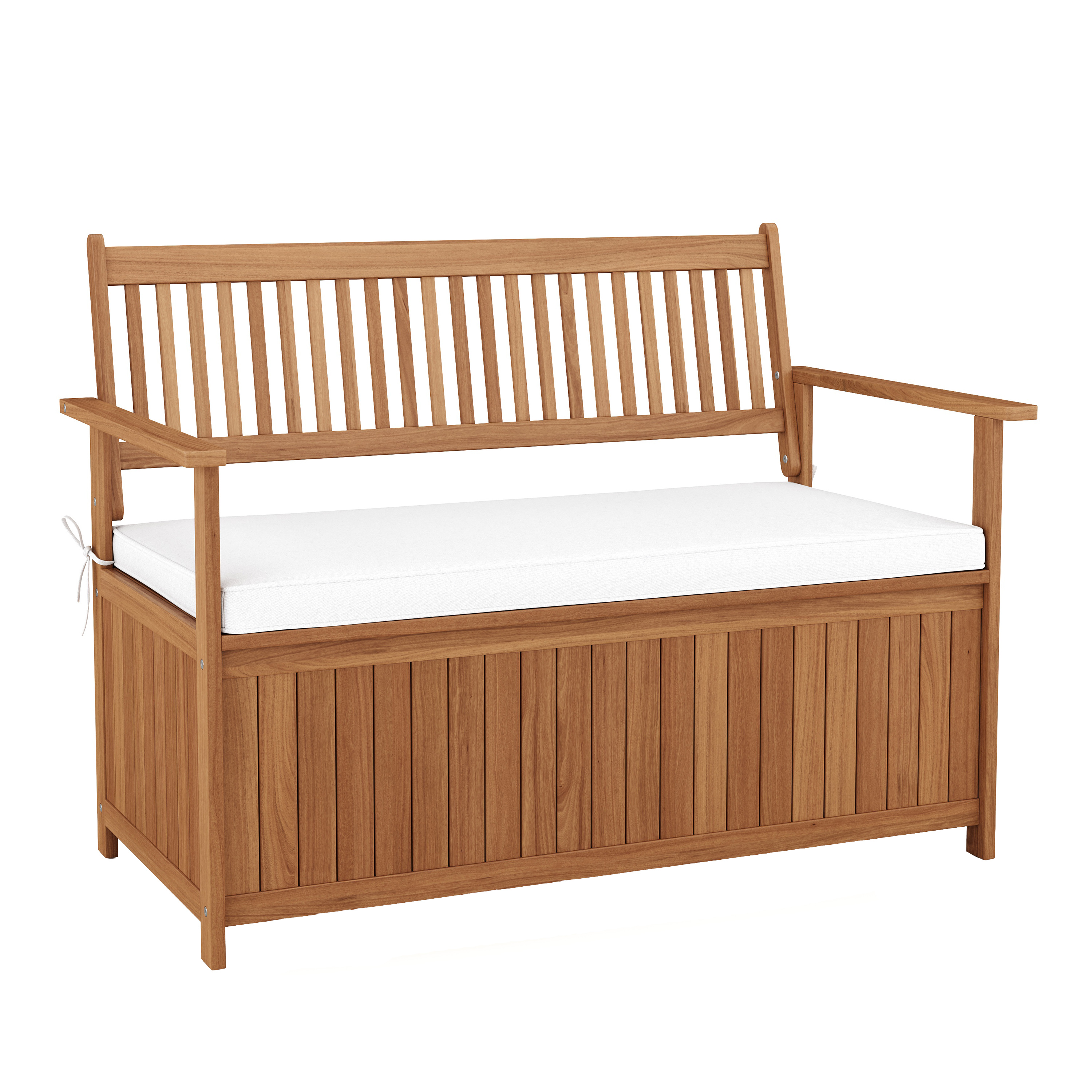 Truhenbank Holz PINTO 119 cm natur/weiss