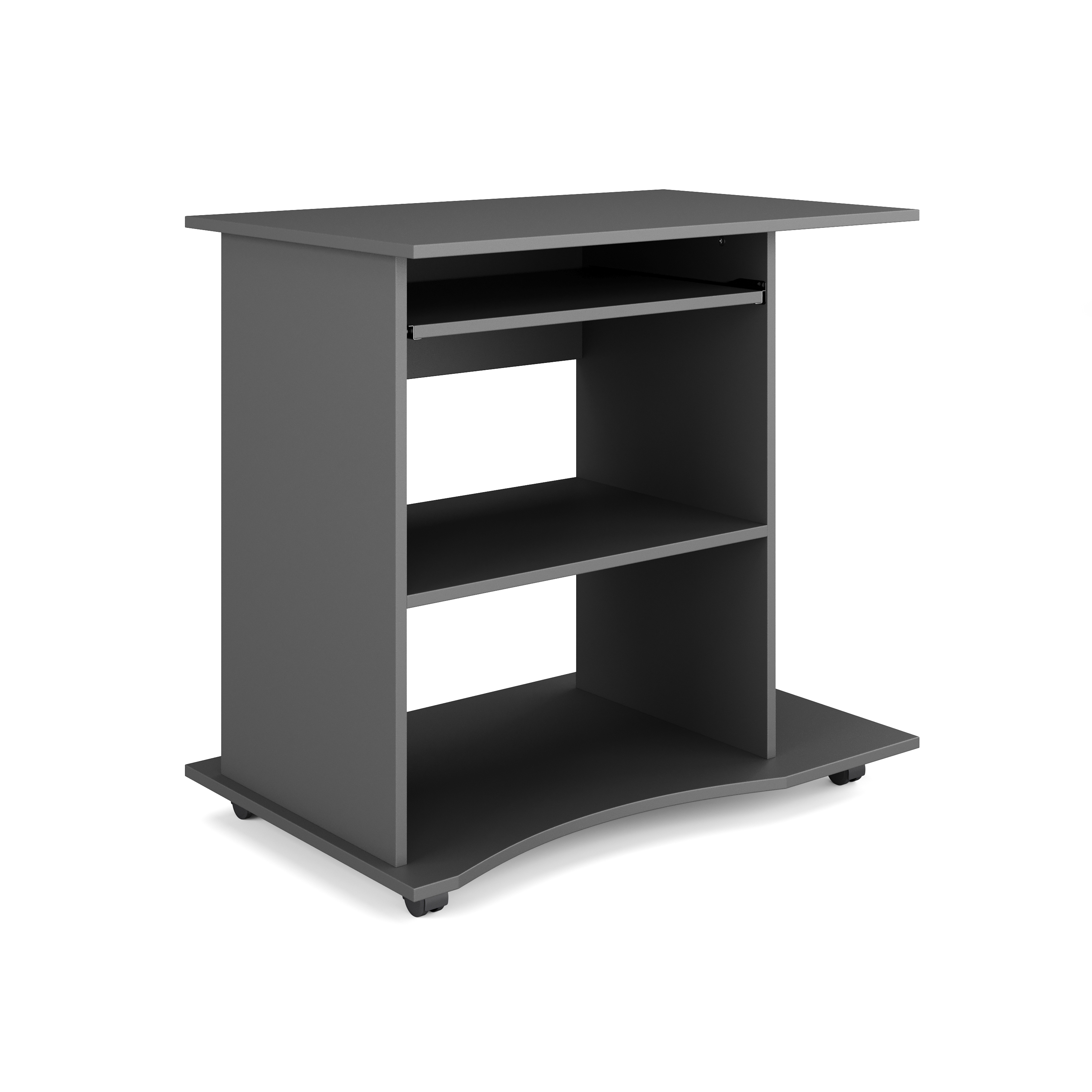 Schreibtisch EVAT auf Rollen mit Regal 80 x 50 x 75 cm anthrazit