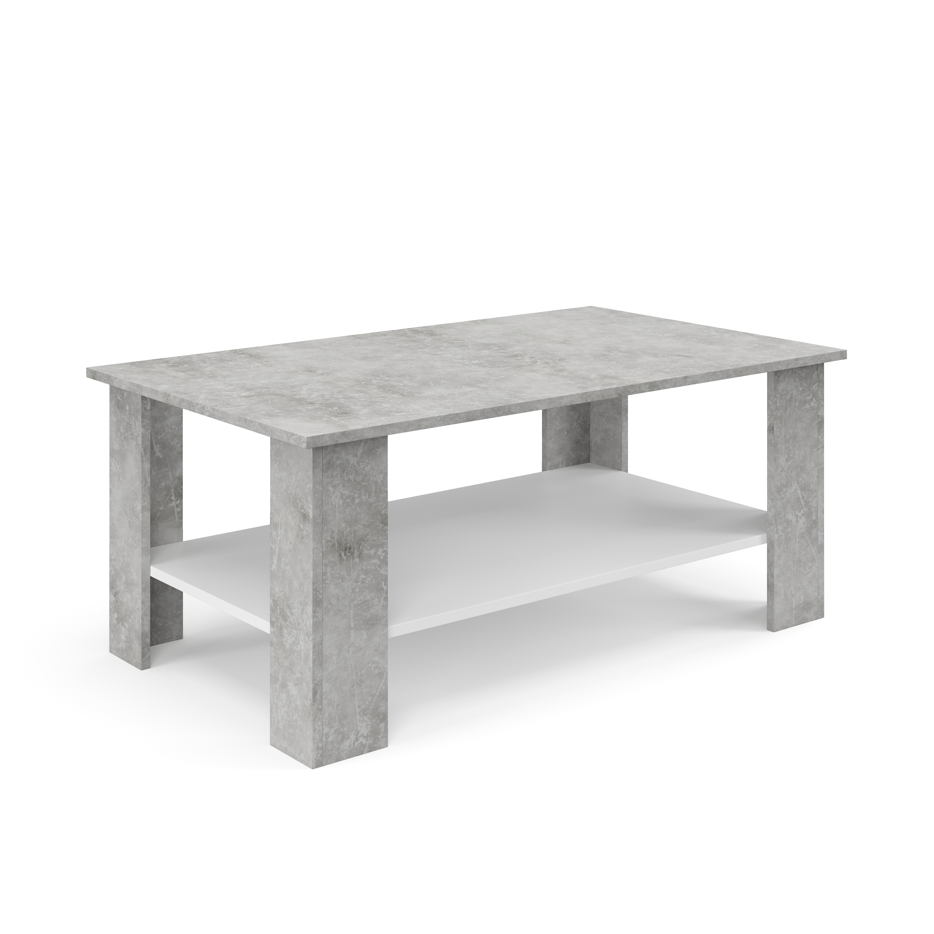 Beistelltisch ZUMMER 100 x 60 x 42 cm hellgrau/weiss
