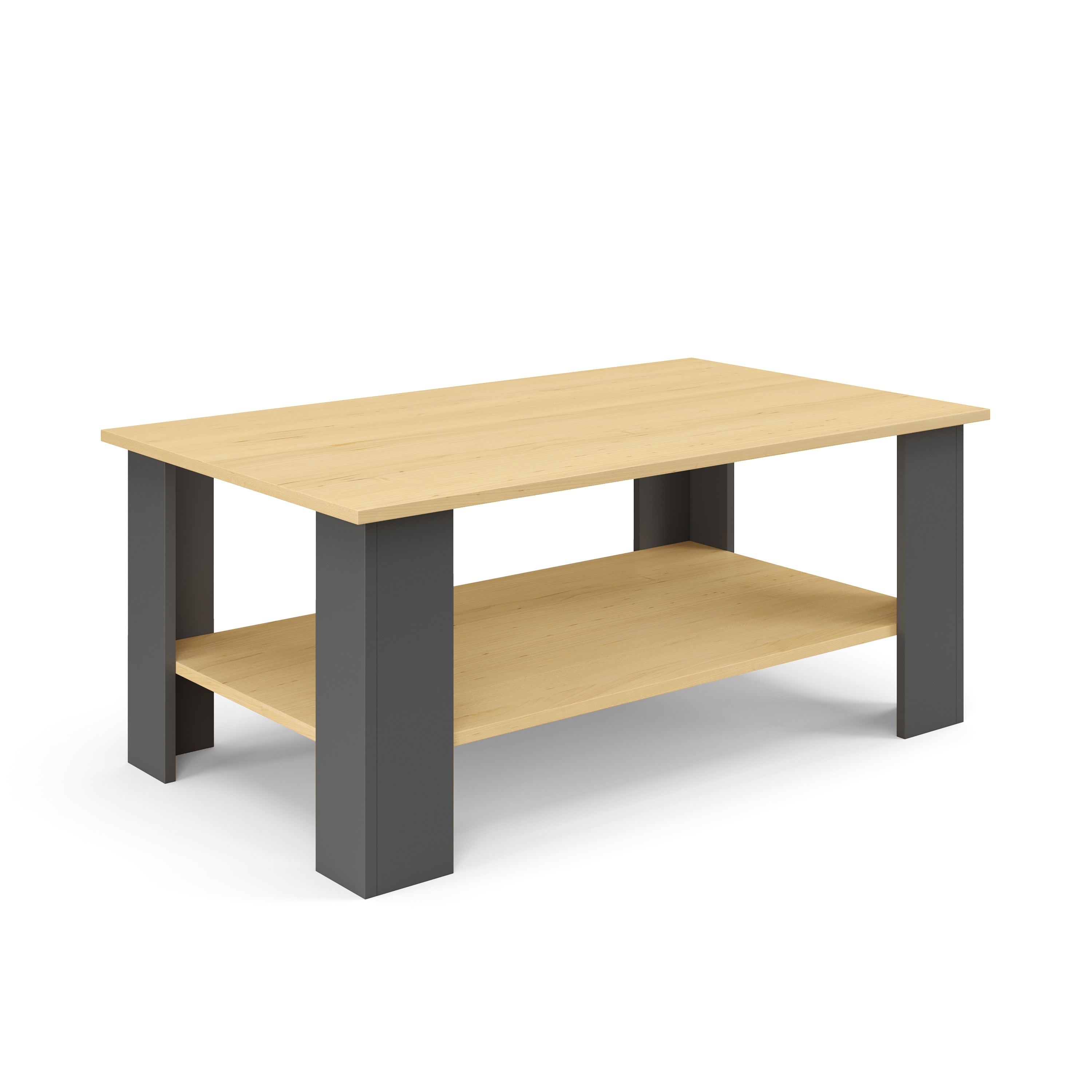 Beistelltisch ZUMMER 100 x 60 x 42 cm hellbraun/anthrazit