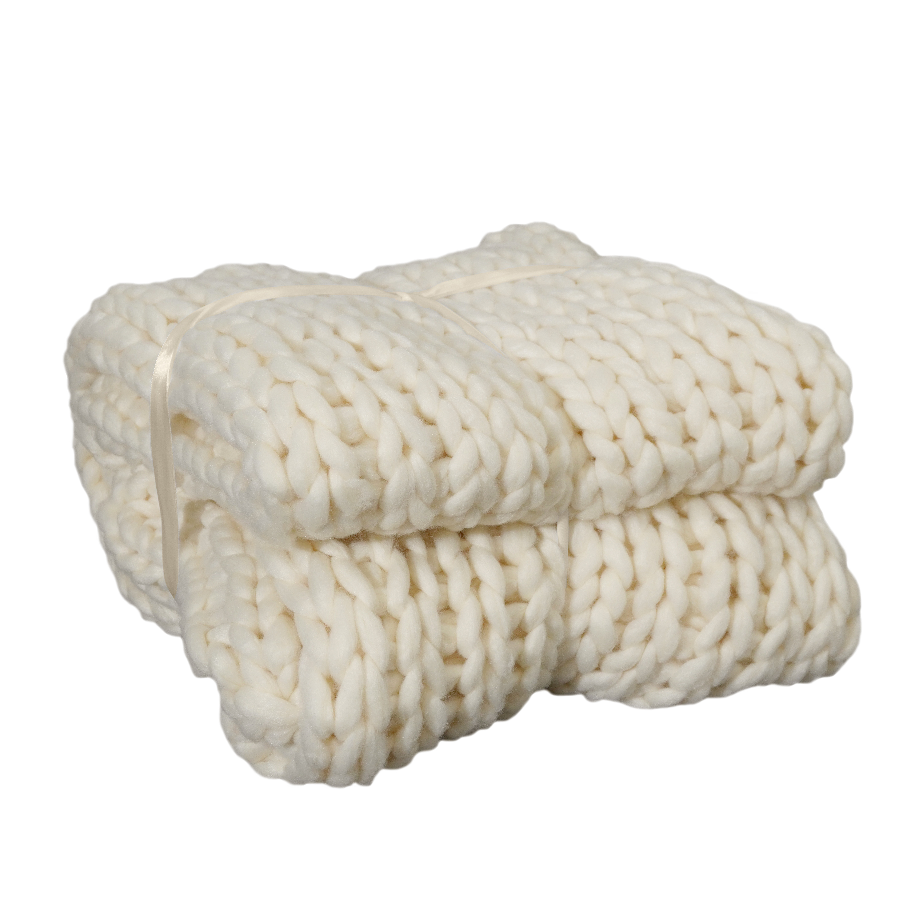 Kuscheldecke Strick 120 x 180 cm creme