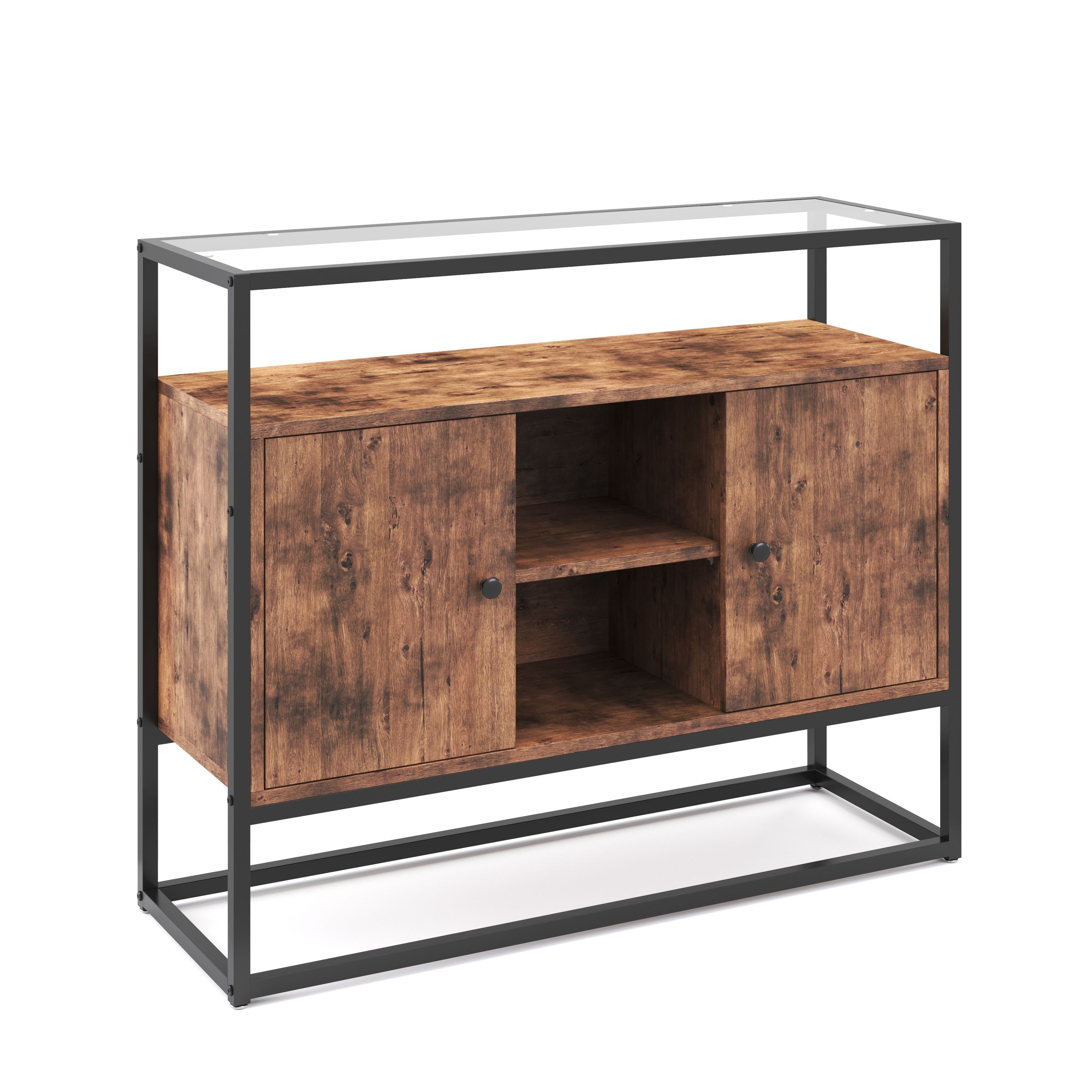 Sideboard Vintage BONITA mit Glasplatte 100 x 80 cm
