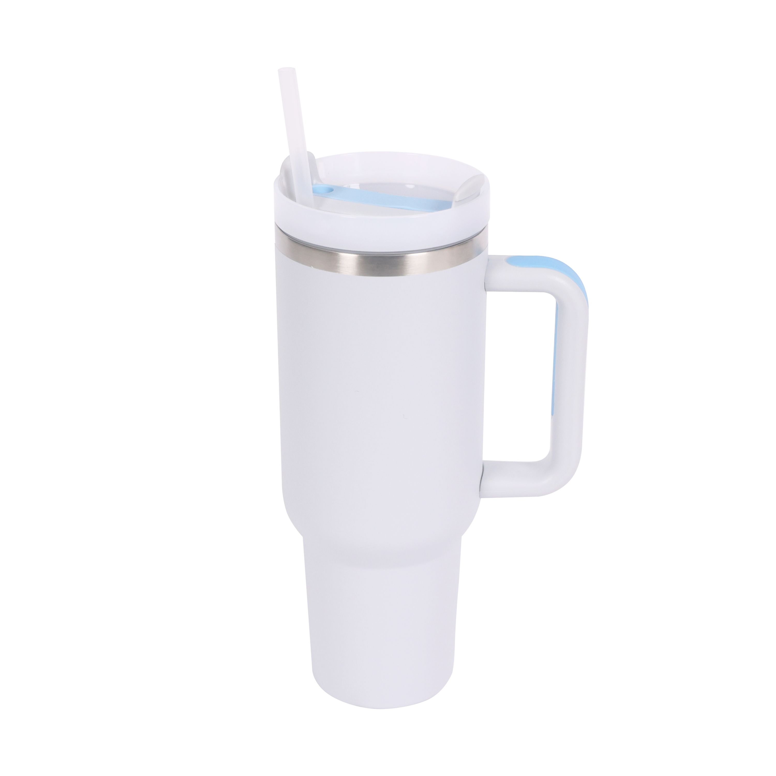 Thermobecher mit Strohhalm 1.1L weiss