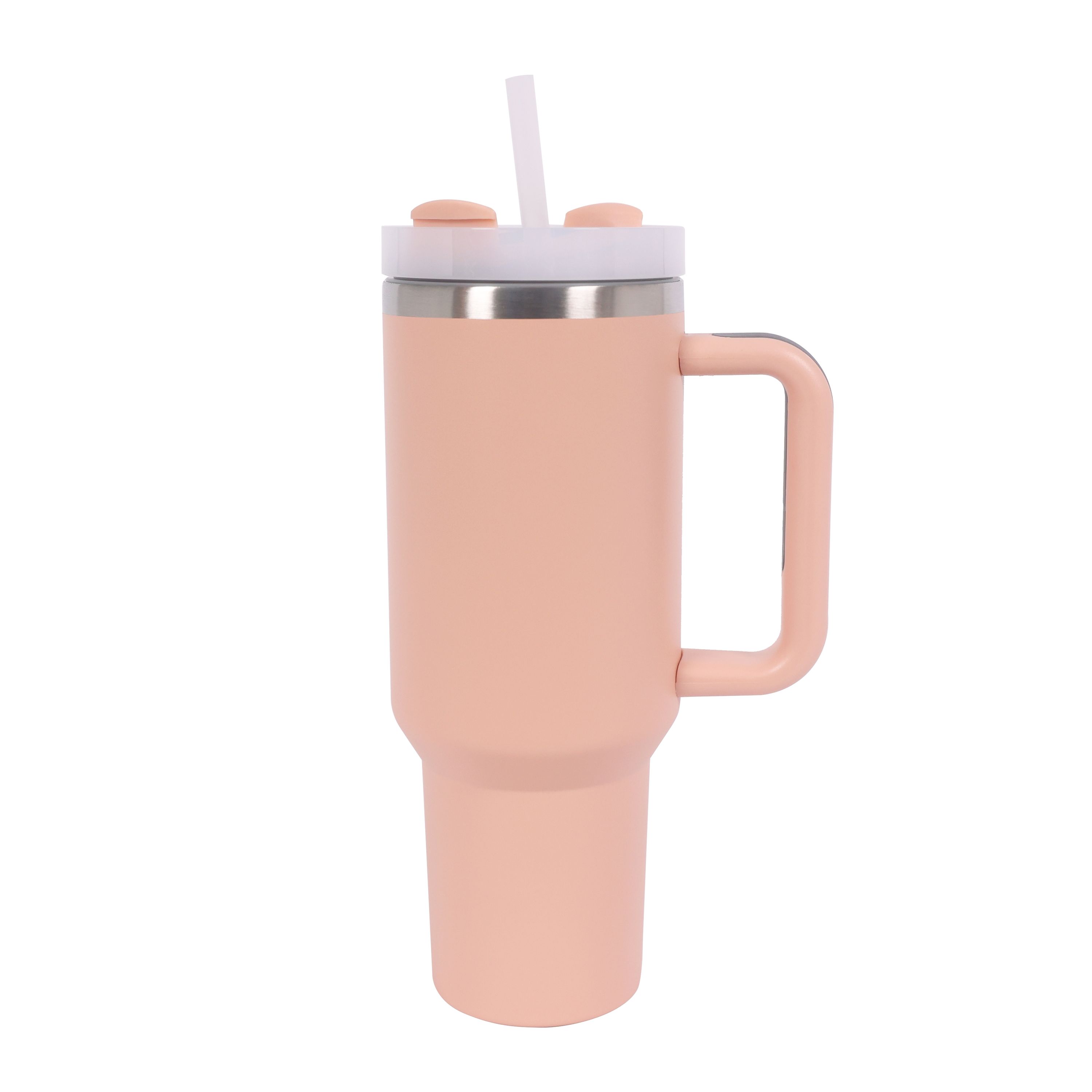 Thermobecher mit Strohhalm 1.1L rosa