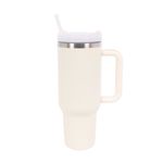 Thermo mug with straw 1.1L cream