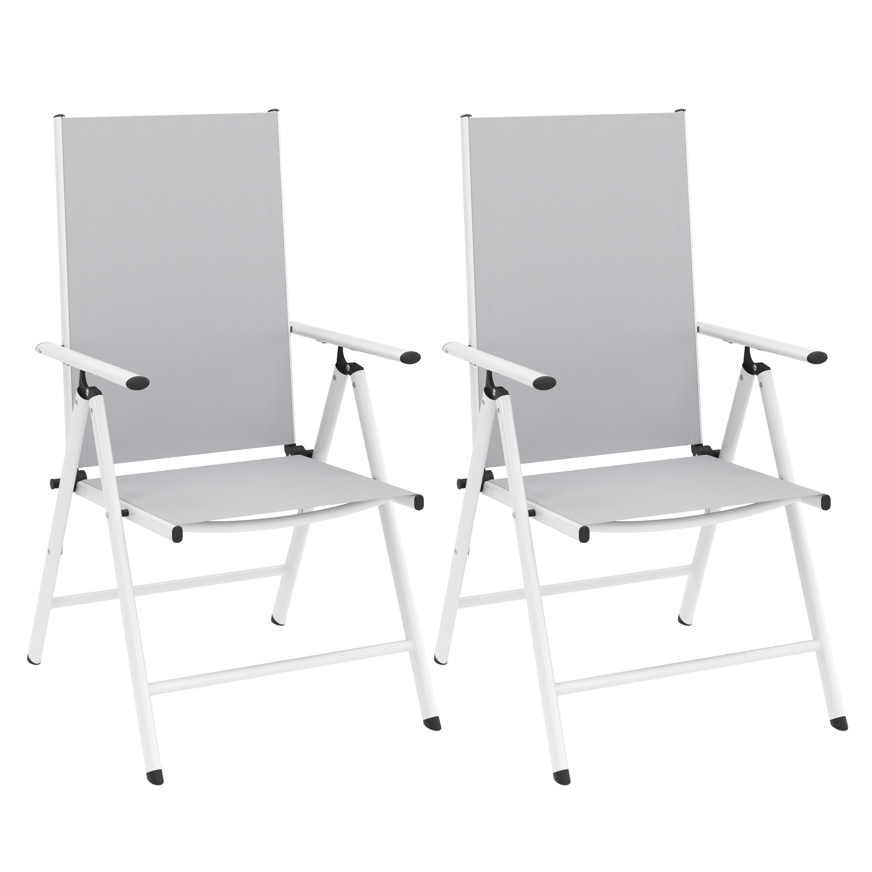 Gartenstuhl WILMA 2er Set grau/weiss