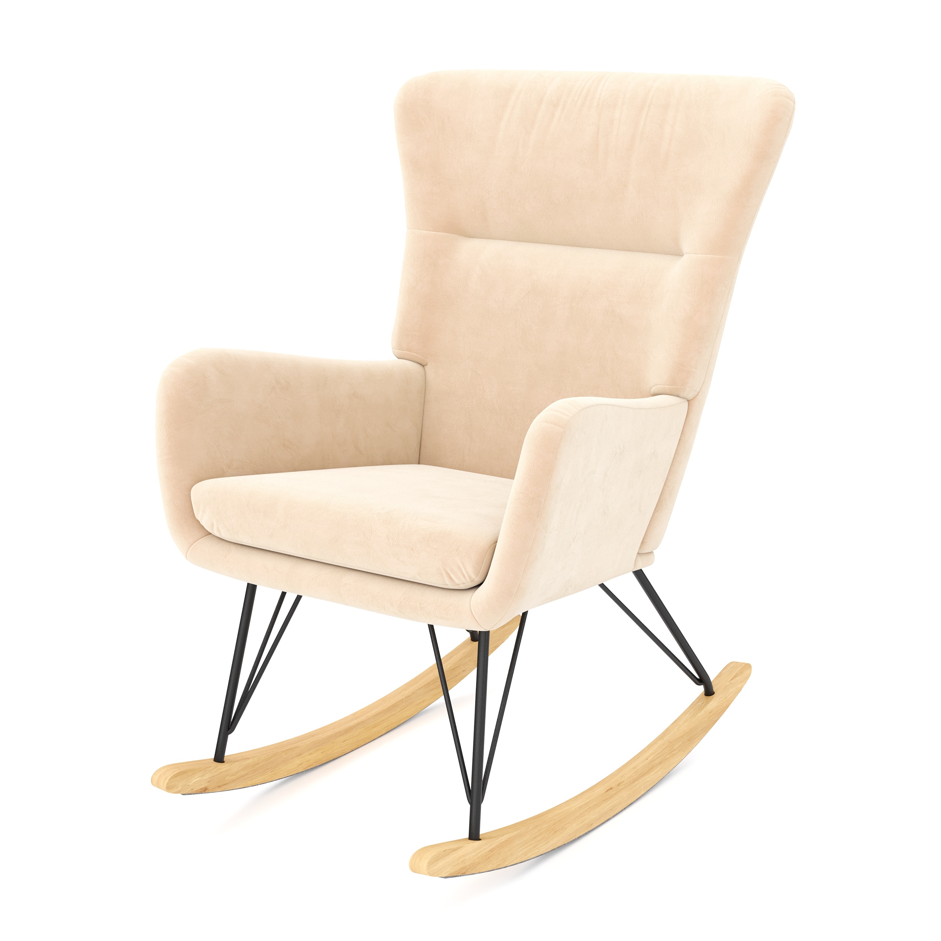 Schaukelstuhl Samt COMY beige