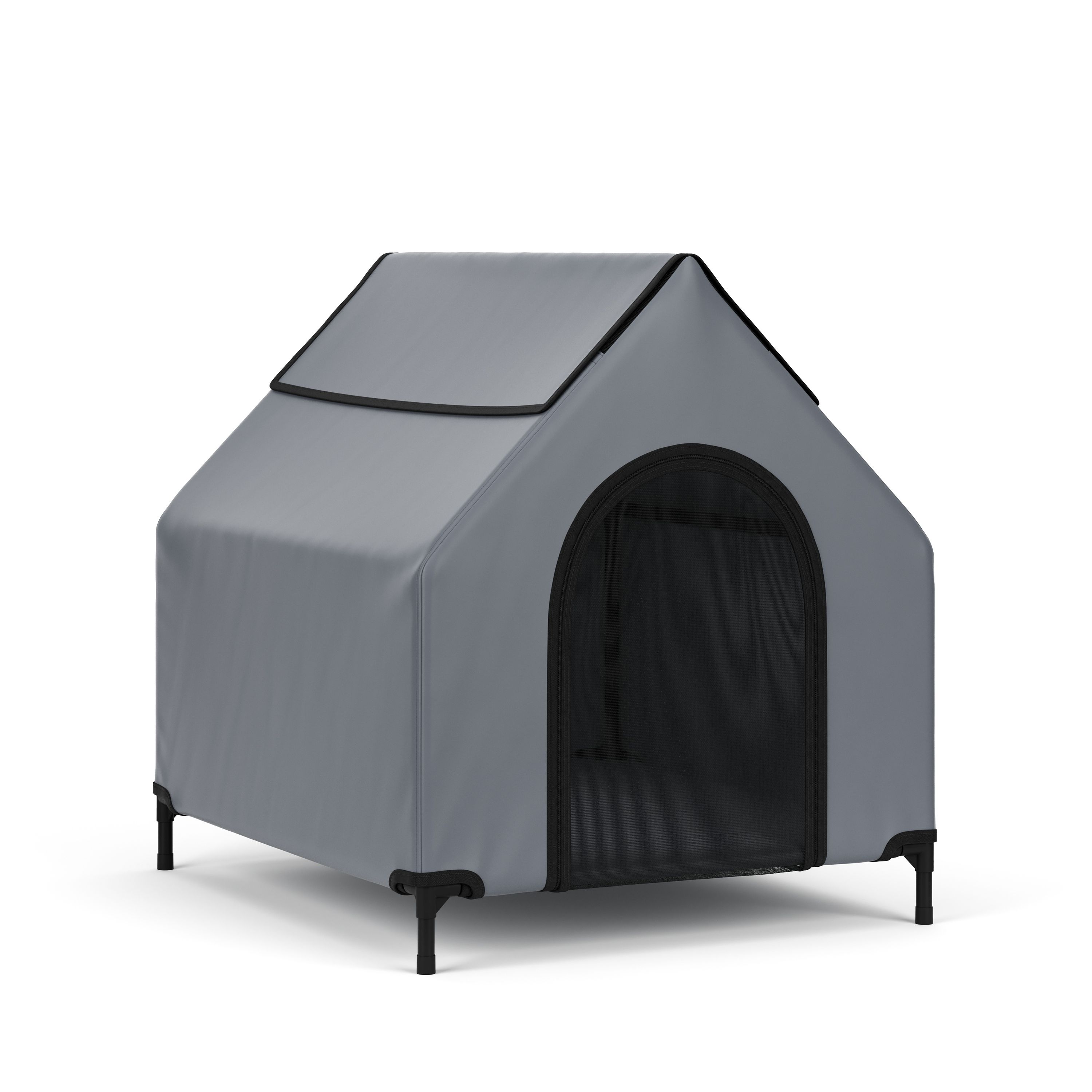 Hundebett Hundehütte erhöht 90 x 65 cm anthrazit