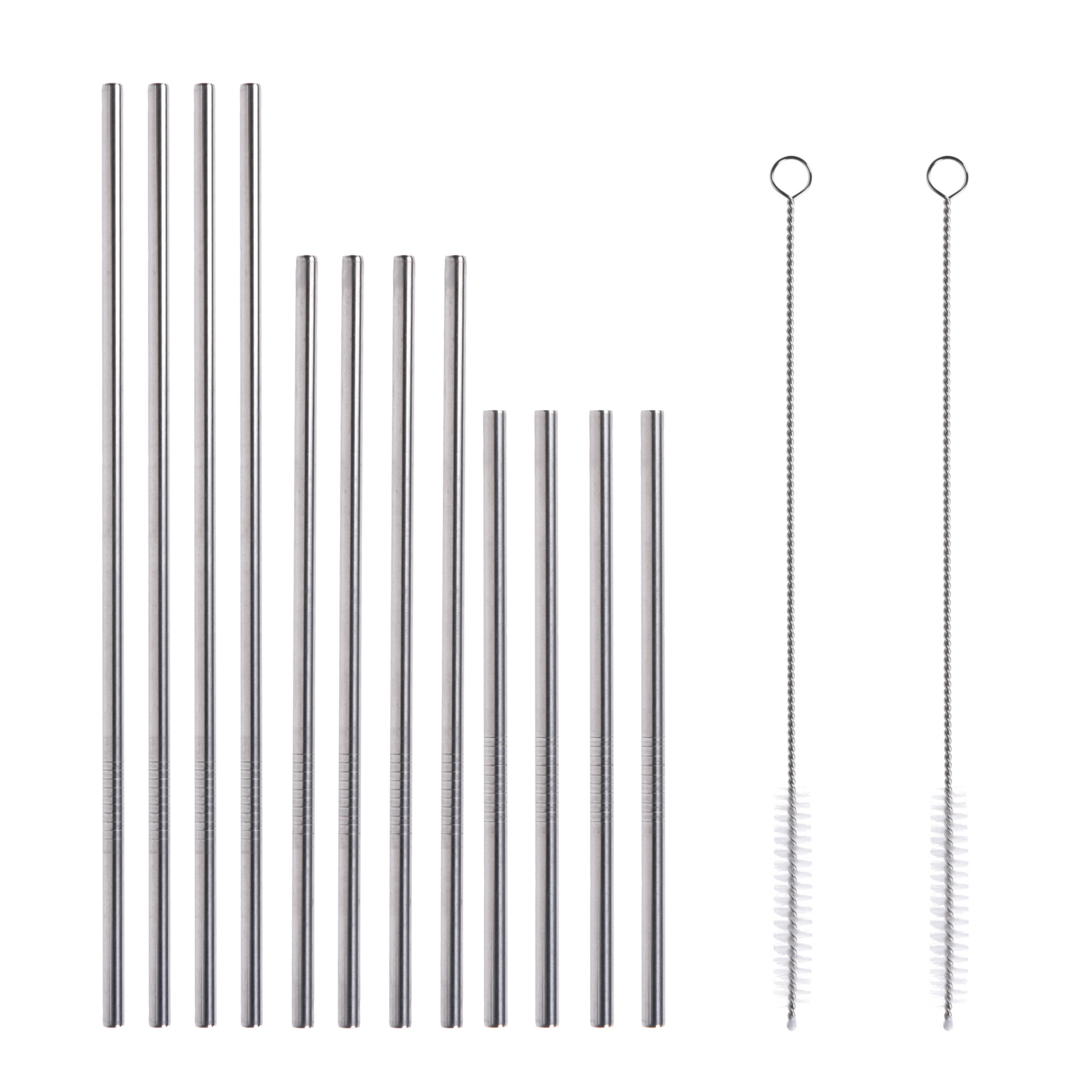 Strohhalm Edelstahl Set 14-teilig