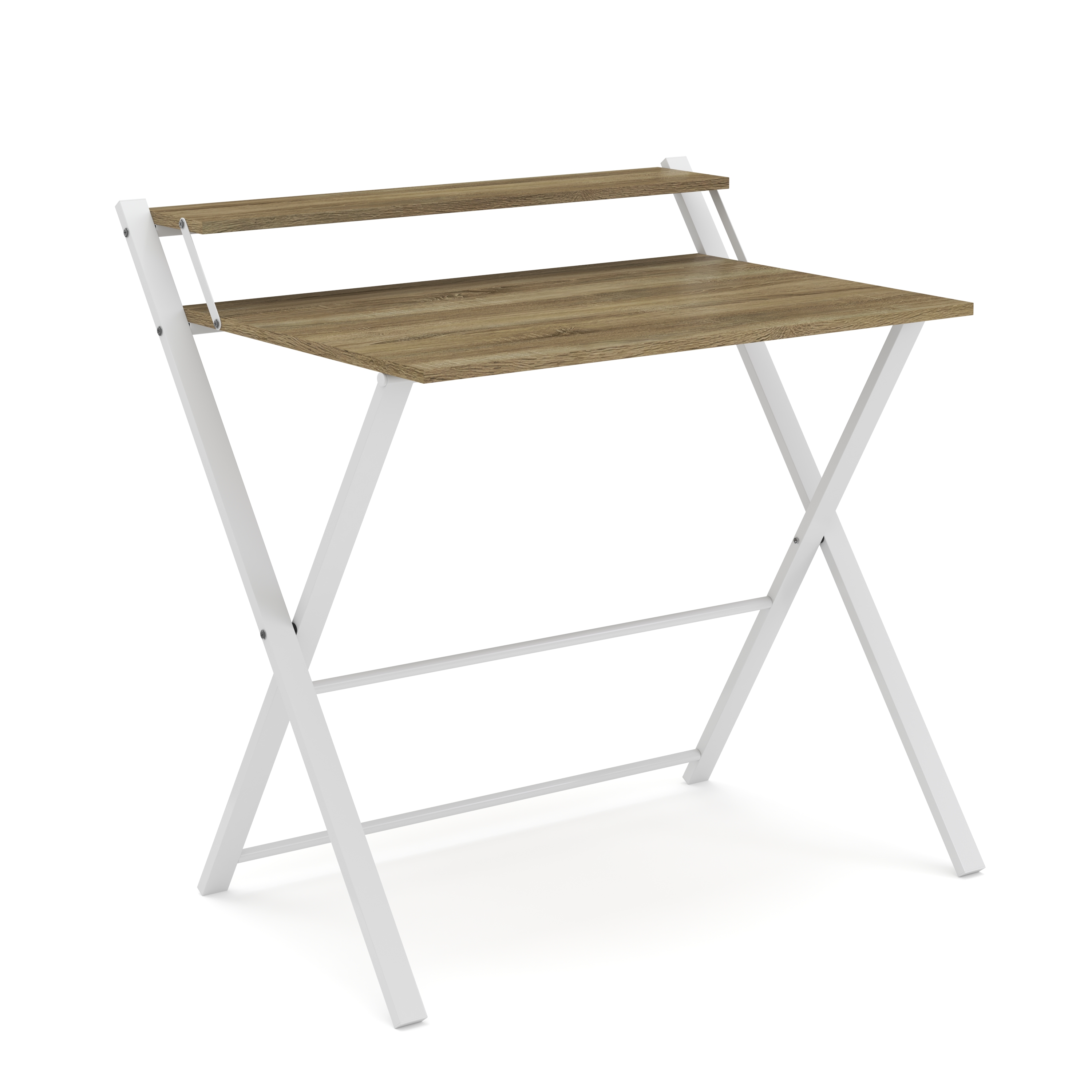 Schreibtisch TORSTEN klappbar 80 x 62 x 82 cm hellbraun/weiss