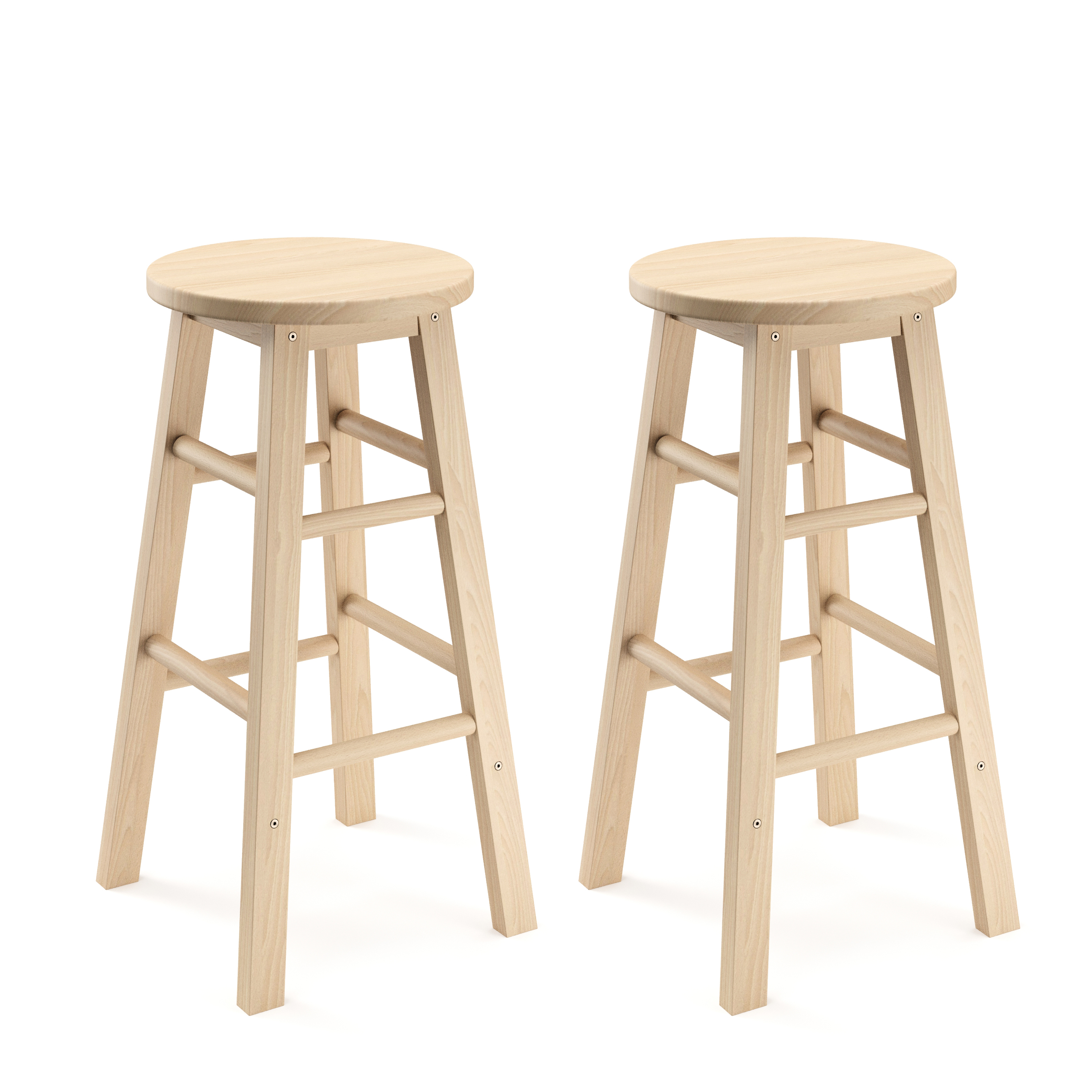 Barhocker Holz NORBERT 61 cm 2er Set natur