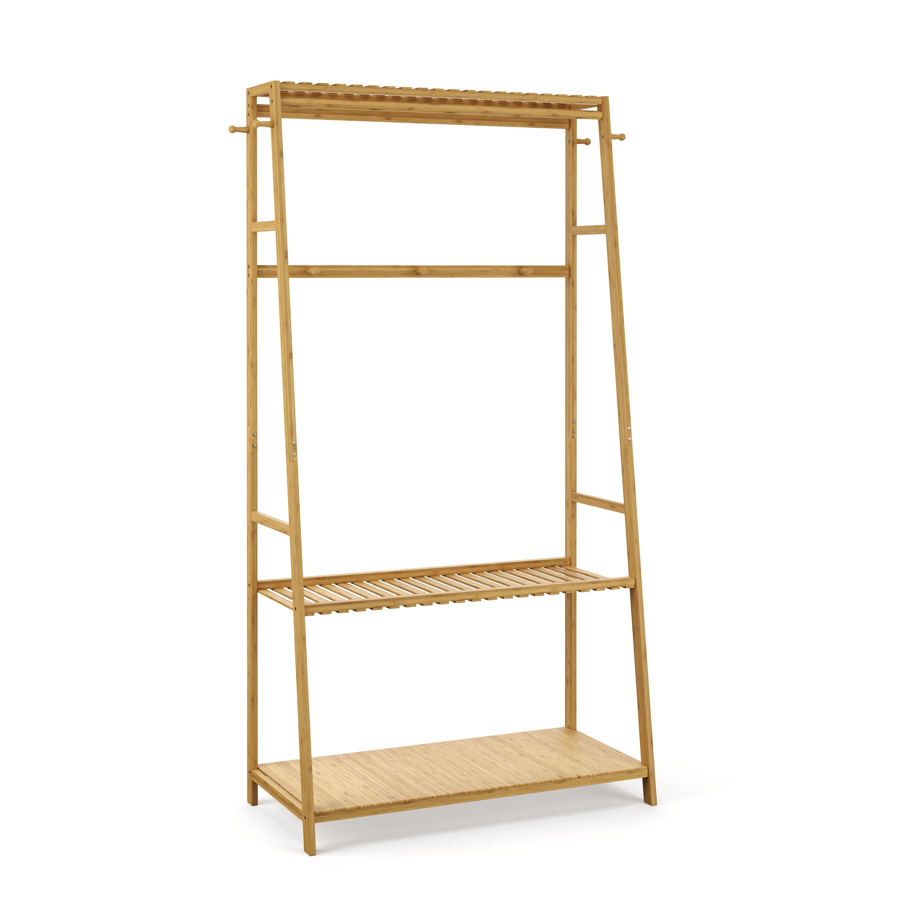 Garderobe Kleiderständer Bambus CURT 80 x 165 cm natur
