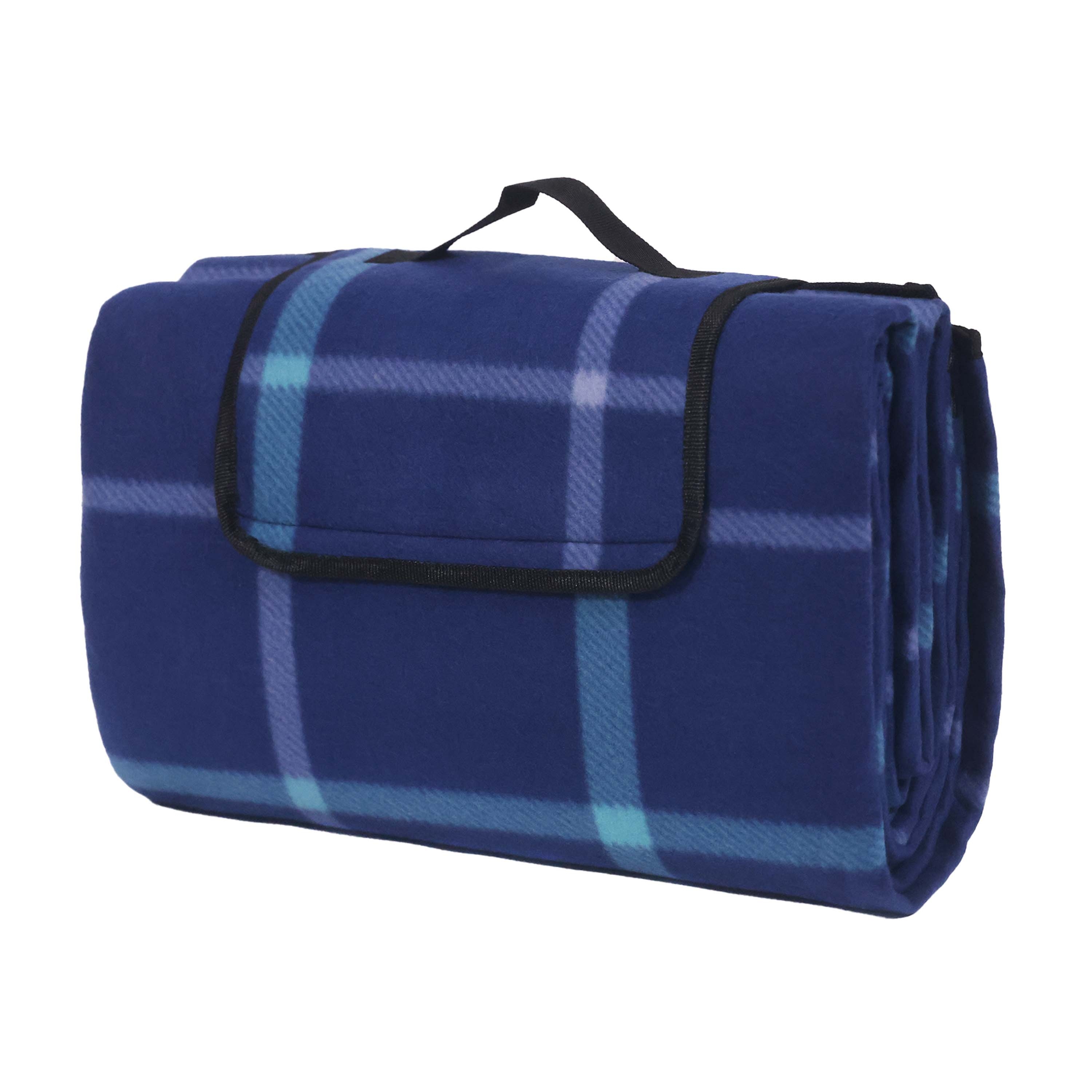 Picknickdecke Fleece 200 x 200 cm dunkelblau