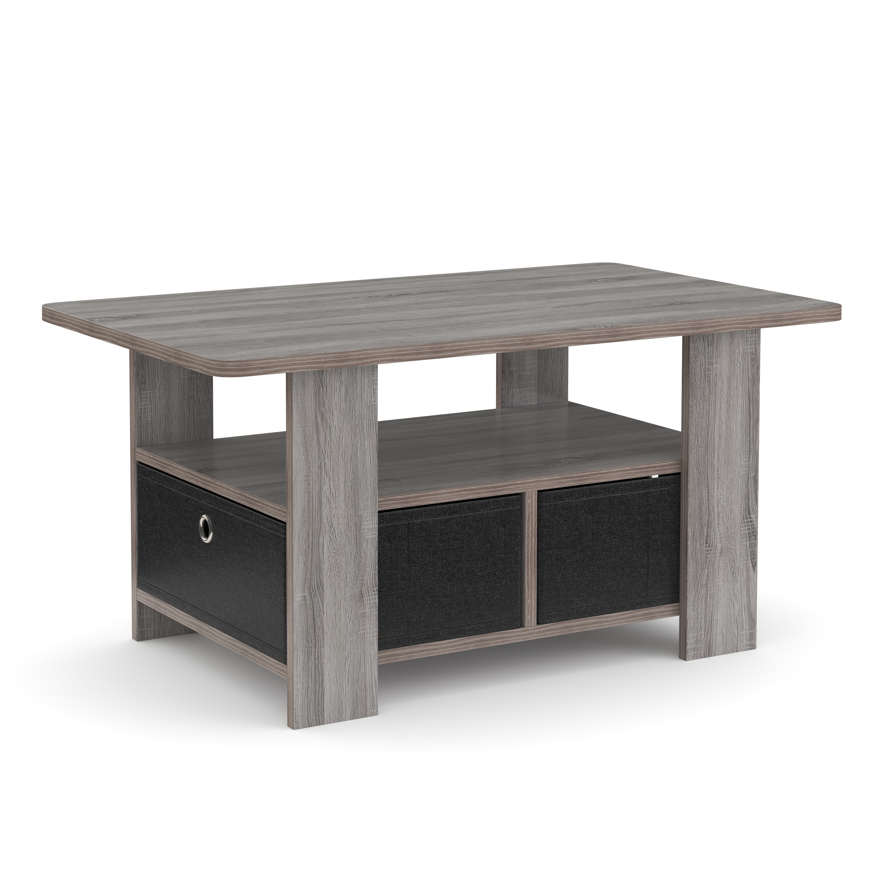 Beistelltisch BERNARDO 80 x 49 x 40 cm hellgrau/schwarz