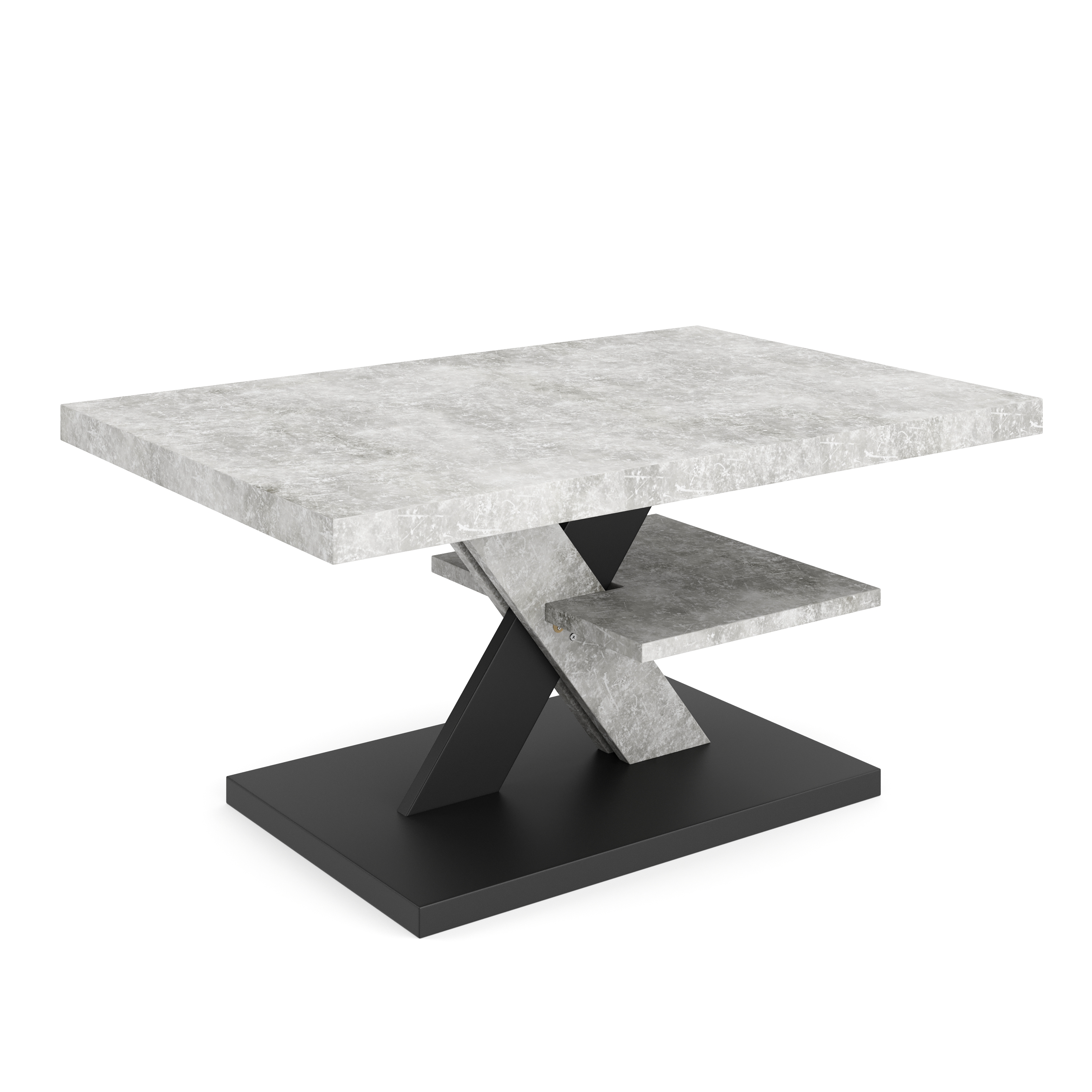 Beistelltisch AMADEO 90 x 60 x 45 cm hellgrau/schwarz