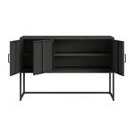 Sideboard Metall AMET 120 x 80 cm schwarz Vorderseite offen