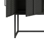Sideboard Metall AMET 120 x 80 cm schwarz Nahaufnahme innen