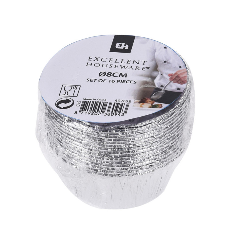 Backförmchen Aluminium rund 16 Stk.