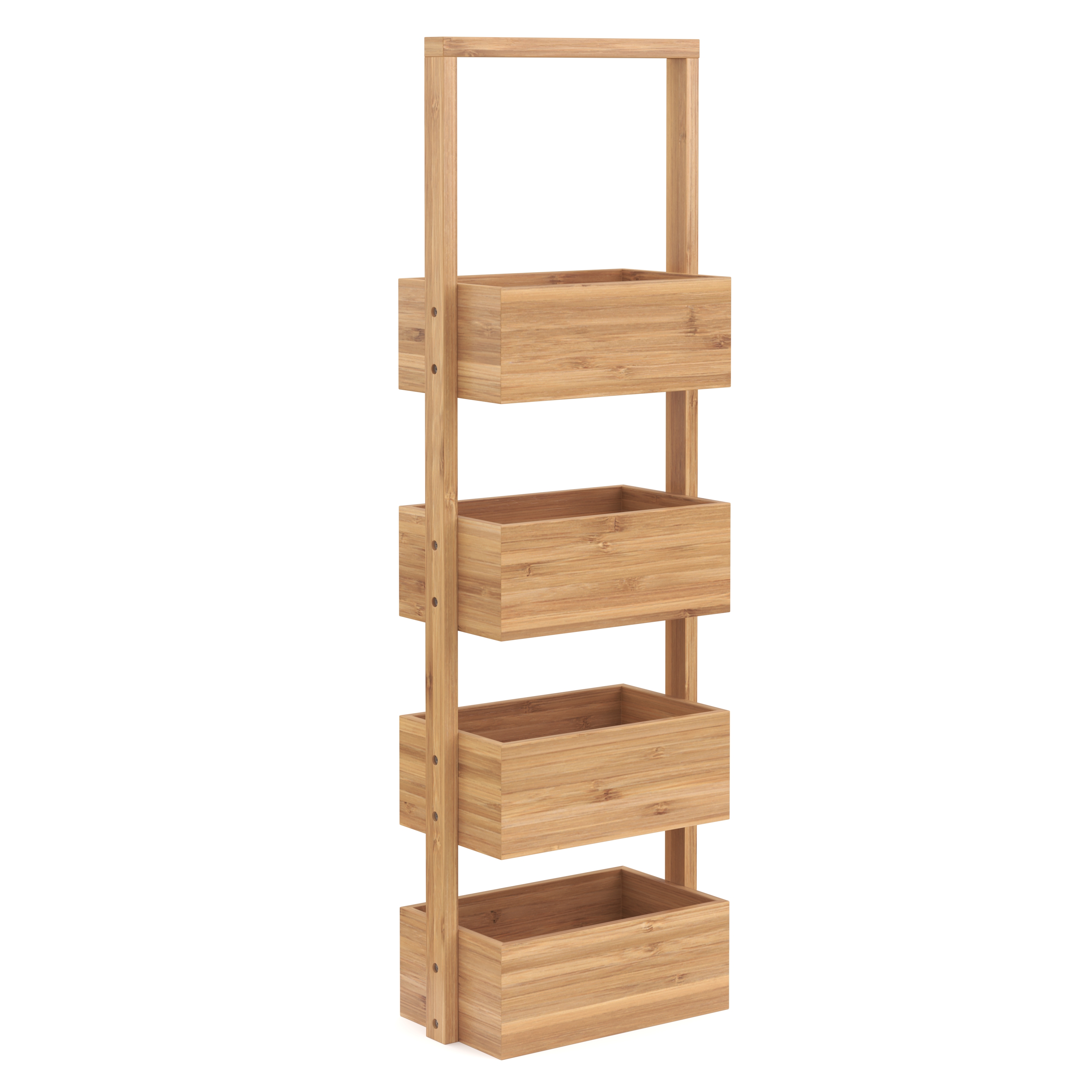 Regal Bambus mit 4 Staufächer 26 x 16 x 88 cm