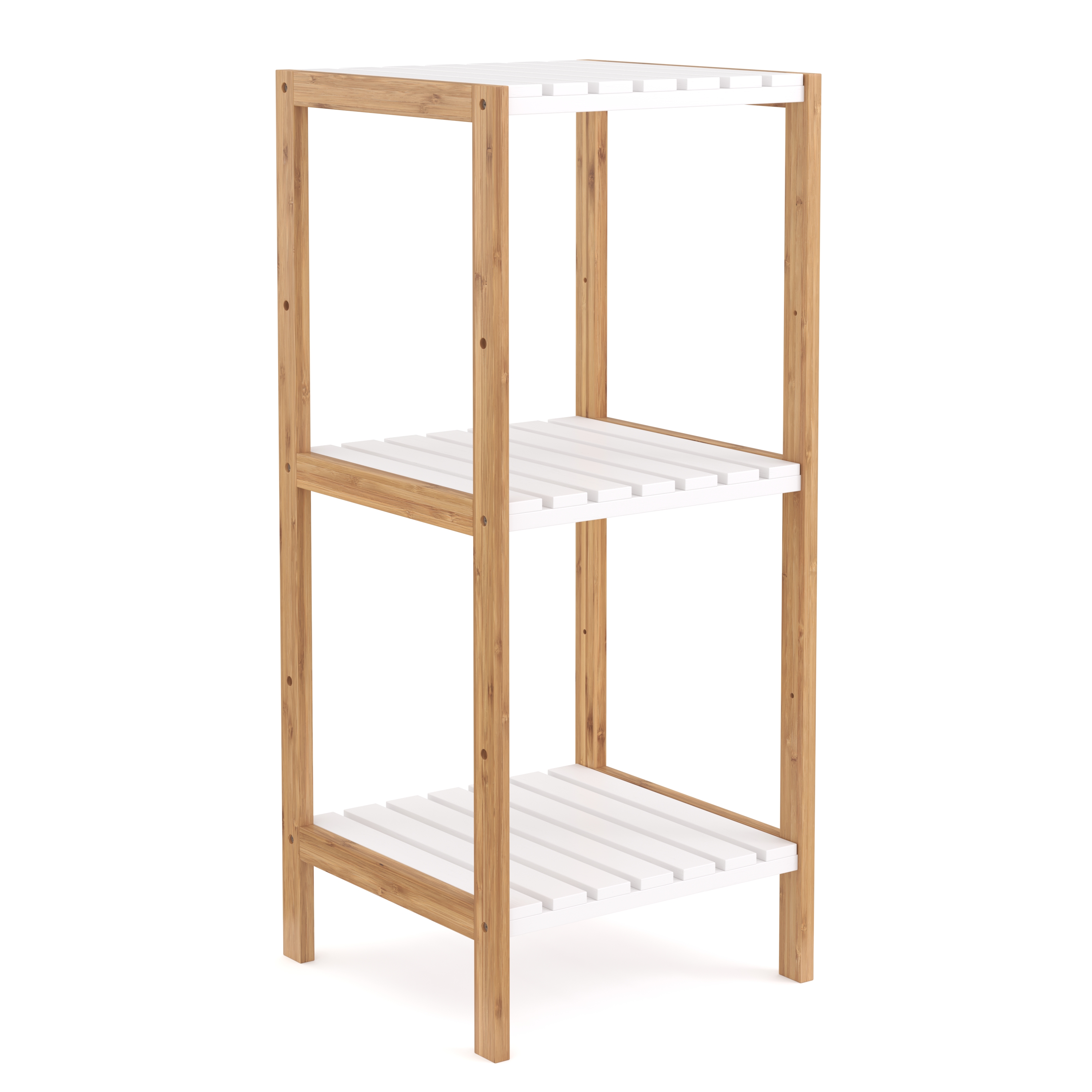 Regal Bambus 34 x 33 x 80 cm weiss/natur