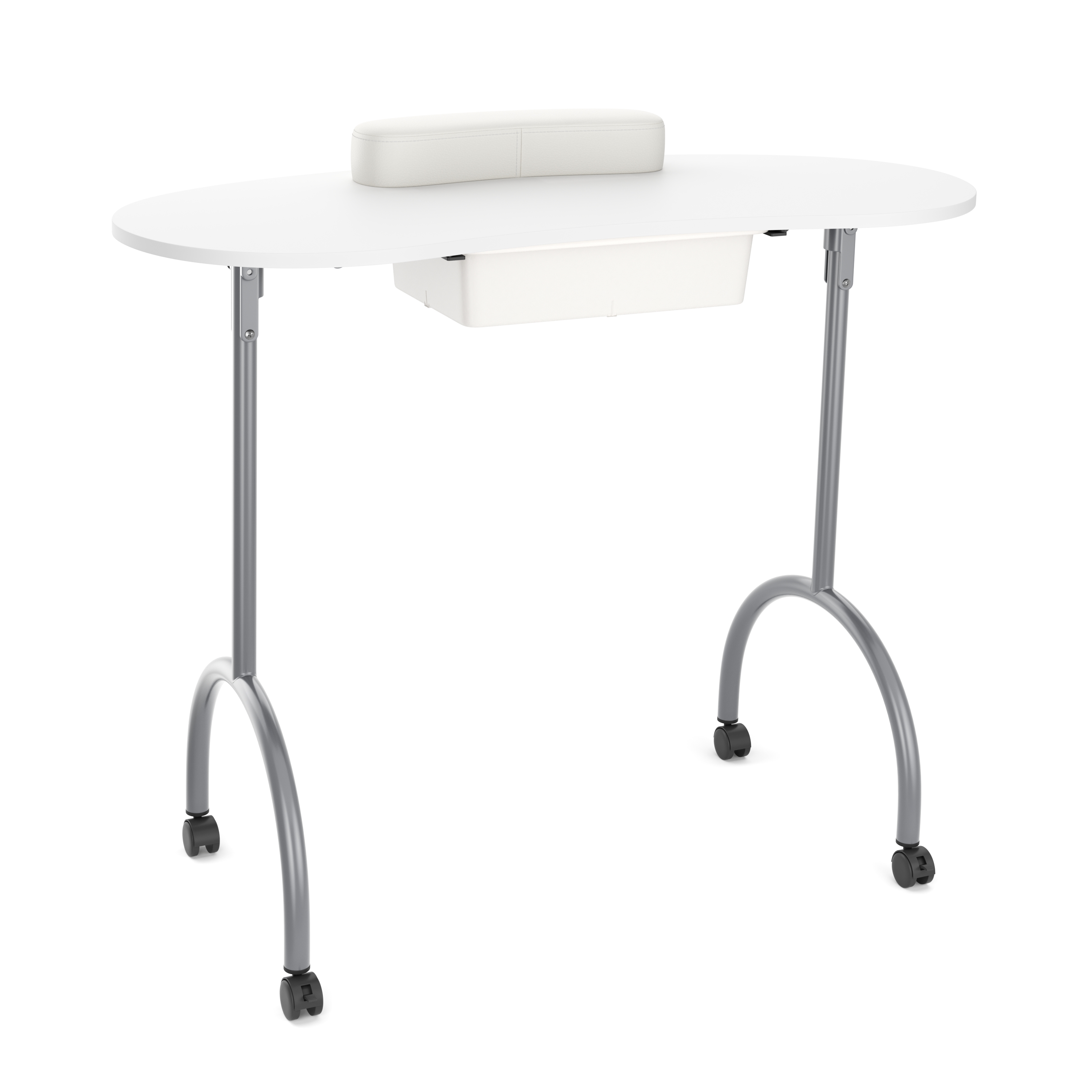 Nageltisch faltbar mit Rollen 98 x 77 x 44 cm weiss