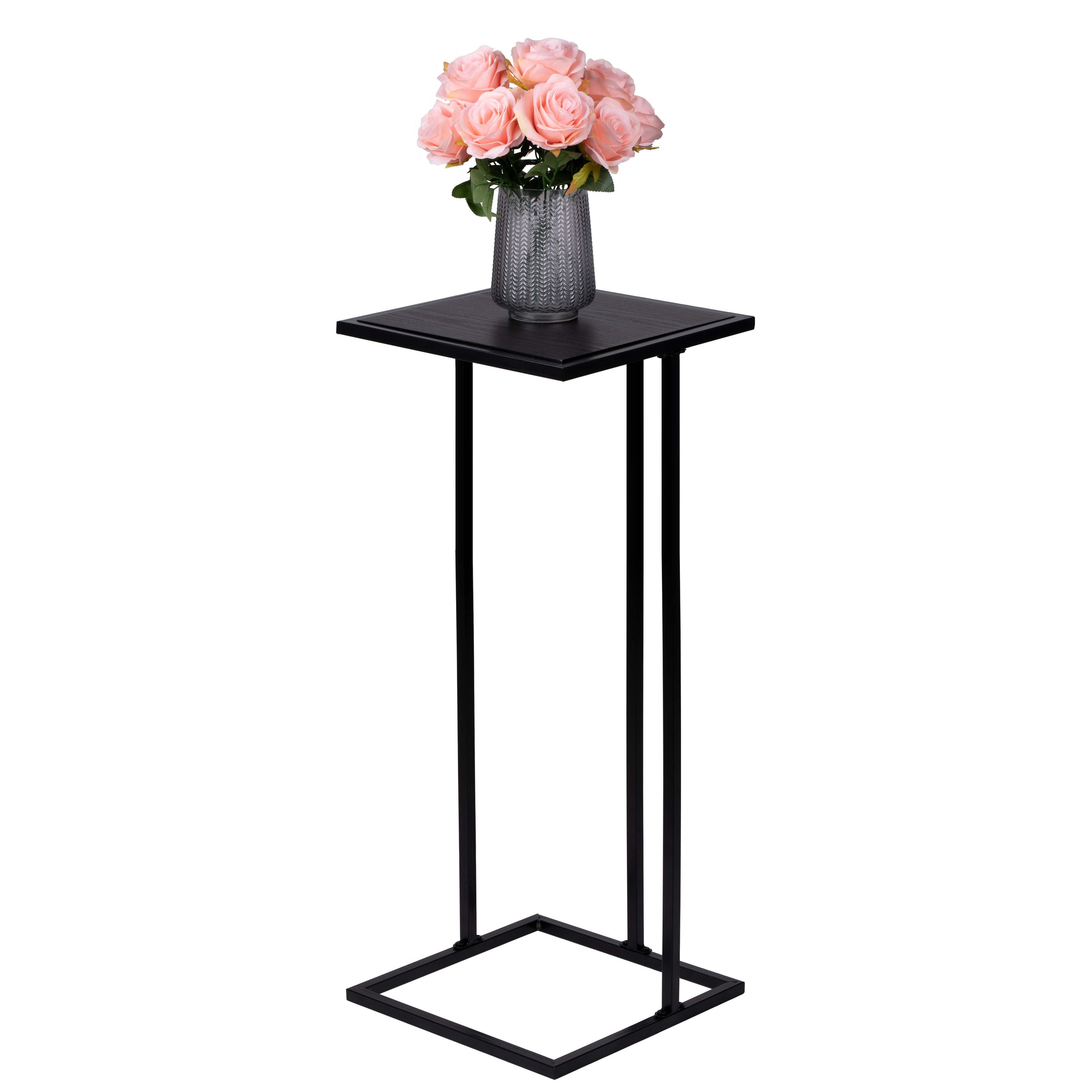 Beistelltisch Metall 33 x 33 x 75 cm schwarz