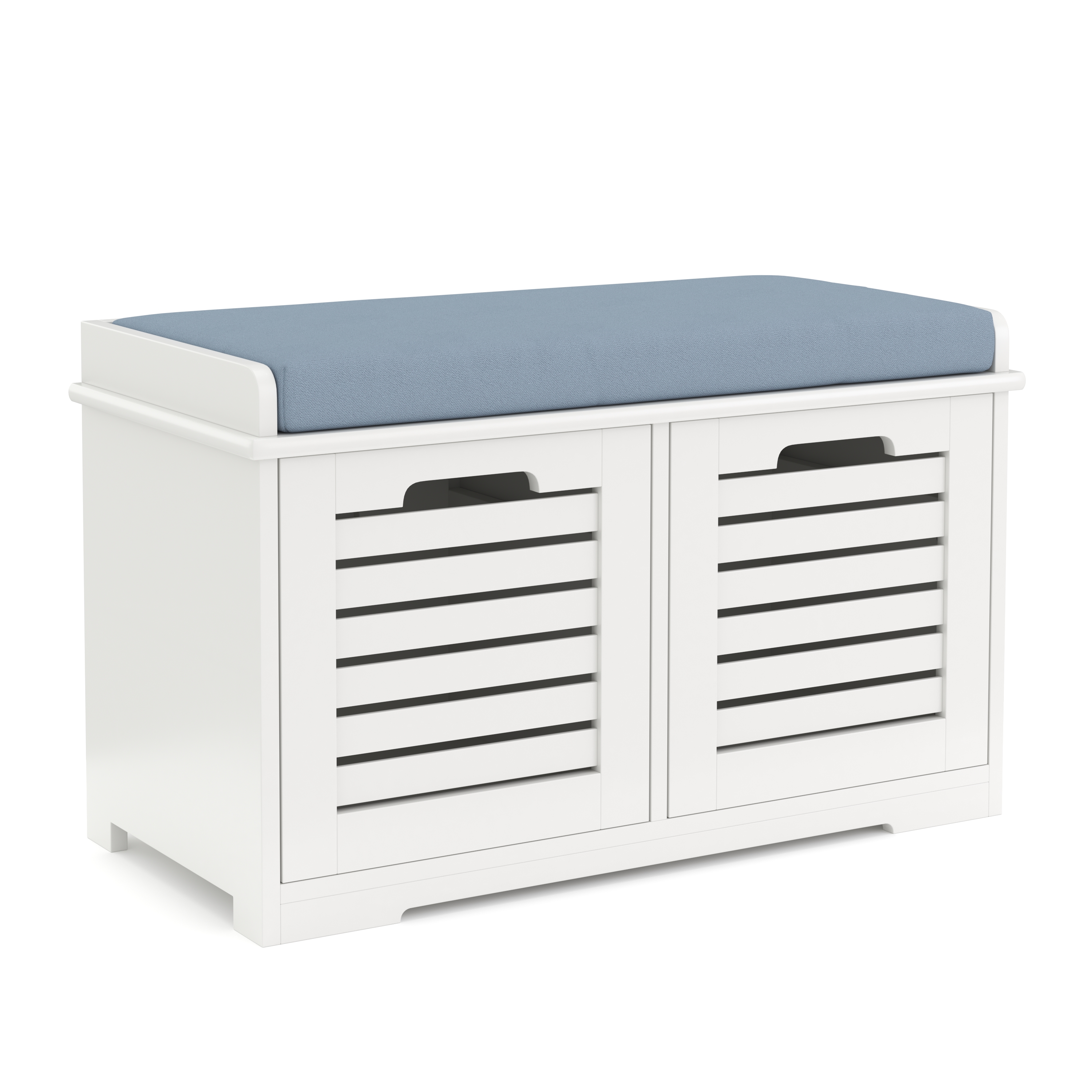 Sitzbank mit 2 Staufächer KAMILA 71 x 34 x 43 cm weiss