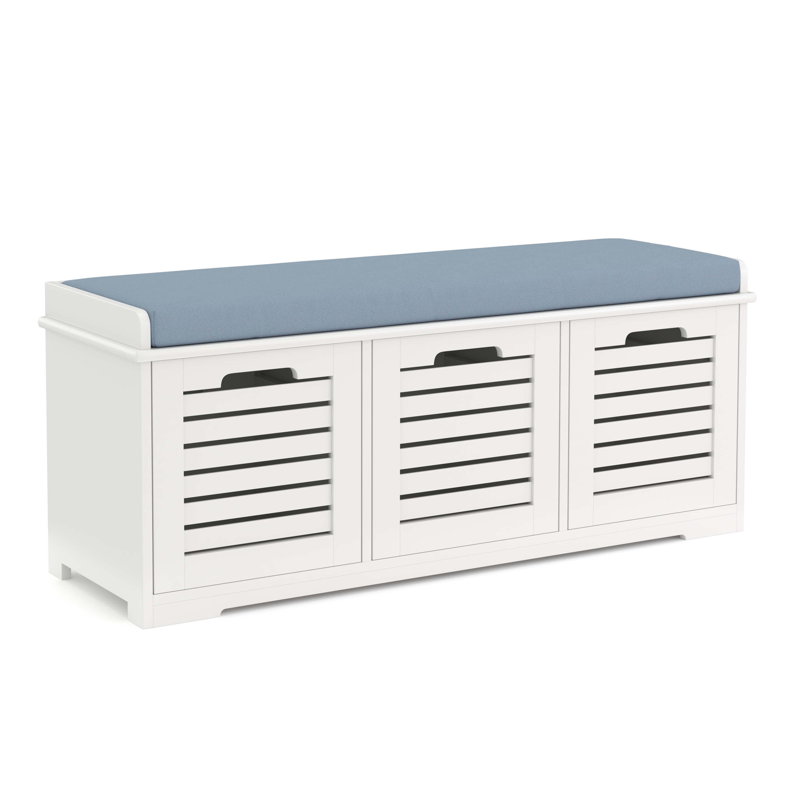 Sitzbank mit 3 Staufächer KAMILA 105 x 34 x 43 cm weiss