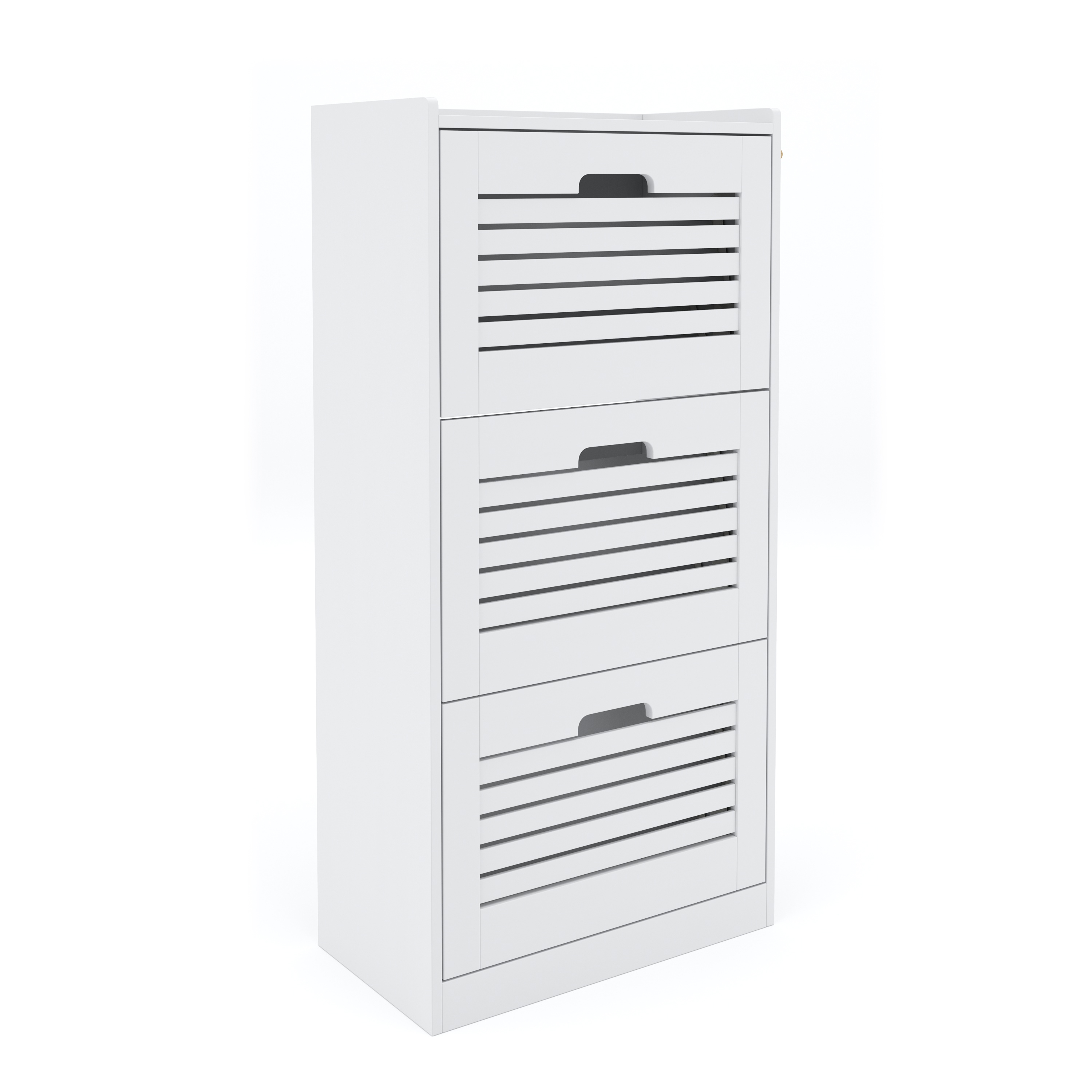 Schuhschrank KAMALIA 55 x 30 x 112 cm weiss