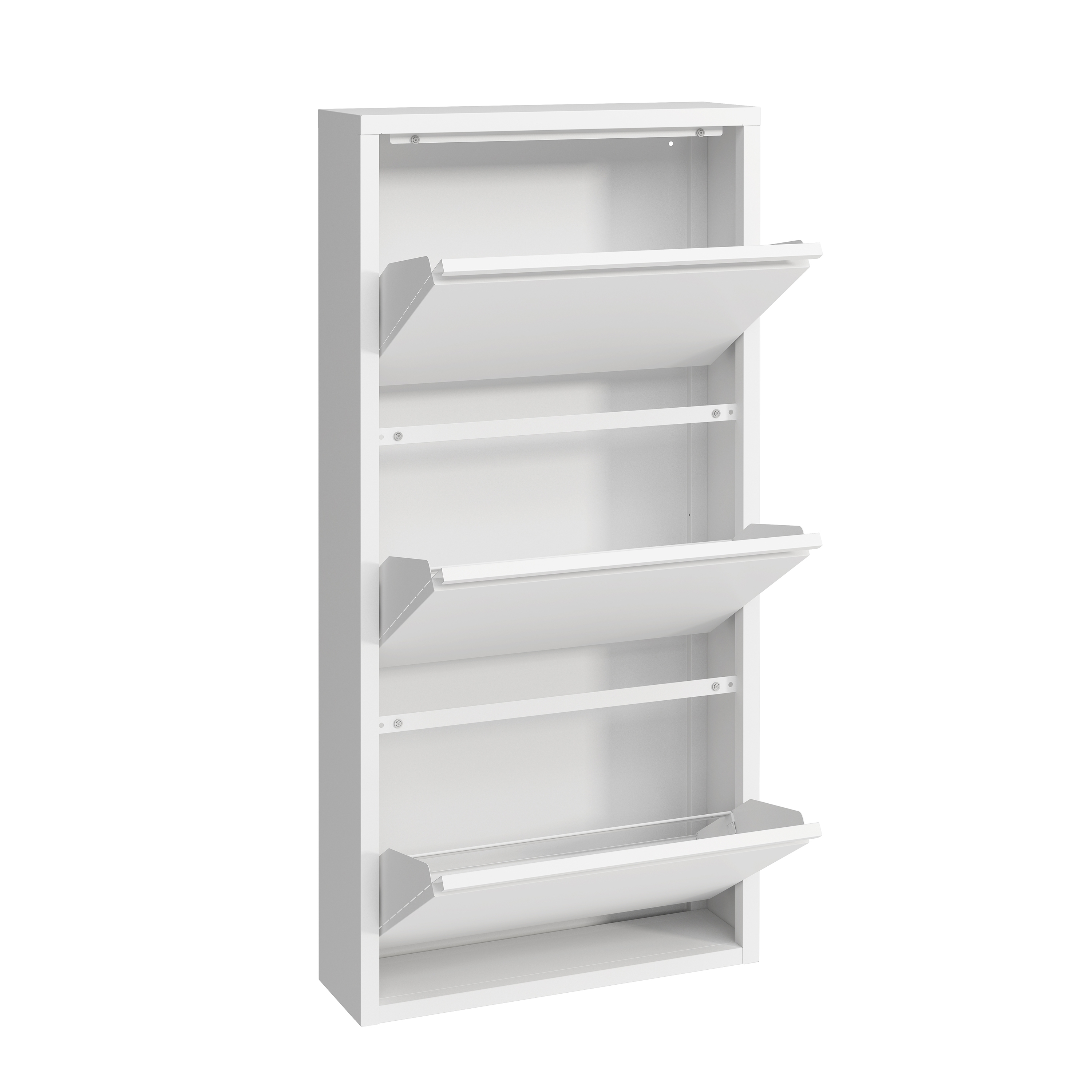 Schuhschrank Metall ROMEO 50 x 103 cm weiss