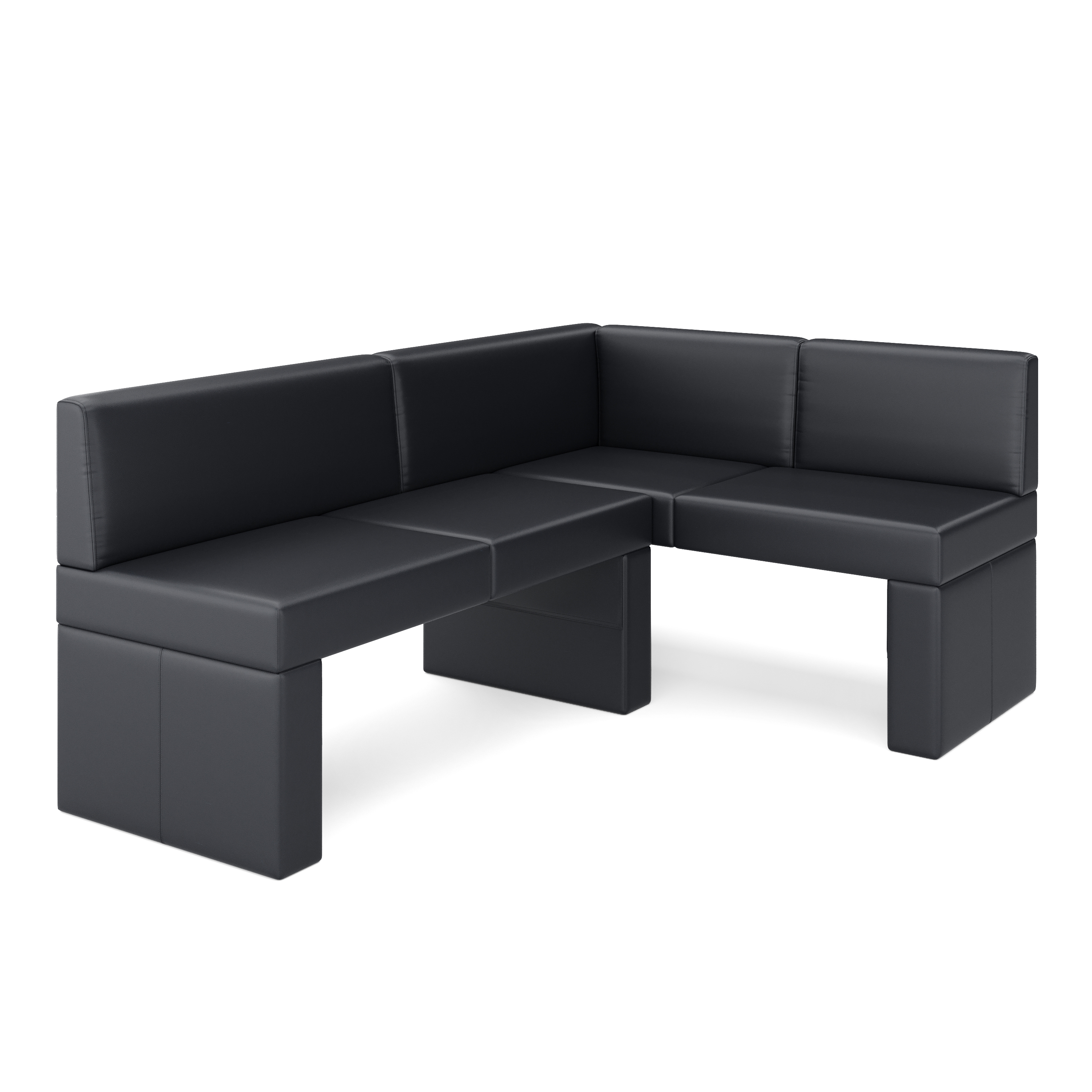 Eckbank Leder ERIKA 205 x 140 cm rechts schwarz