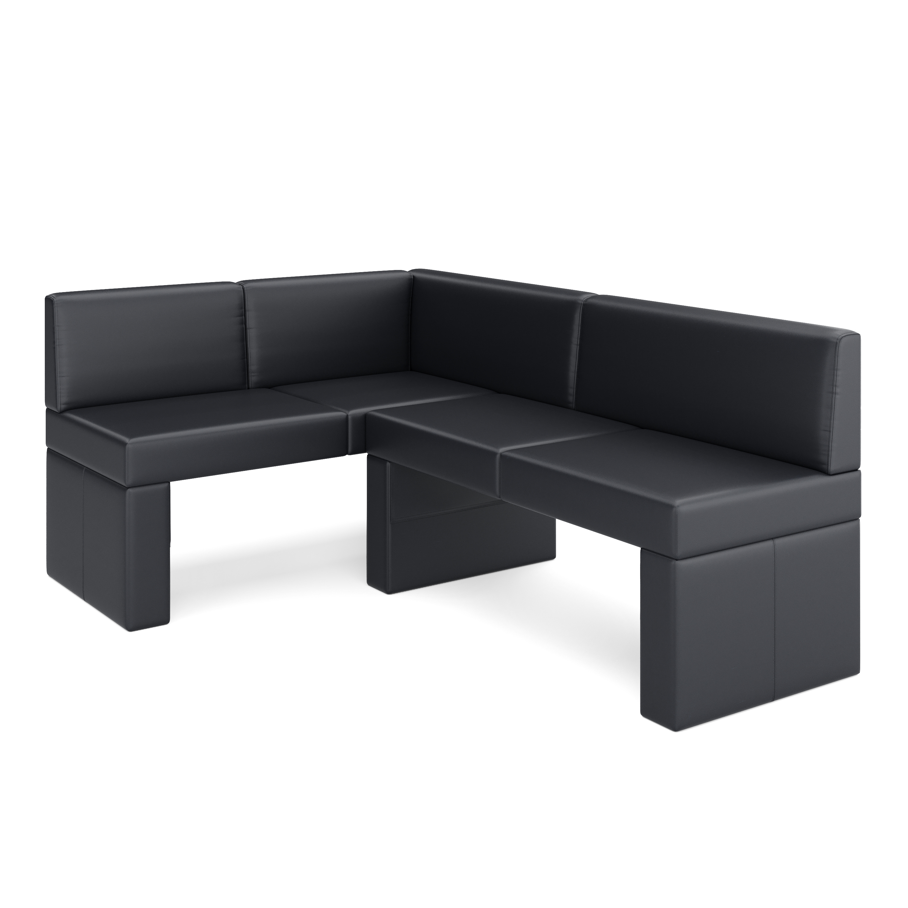 Eckbank Leder ERIKA 205 x 140 cm links schwarz
