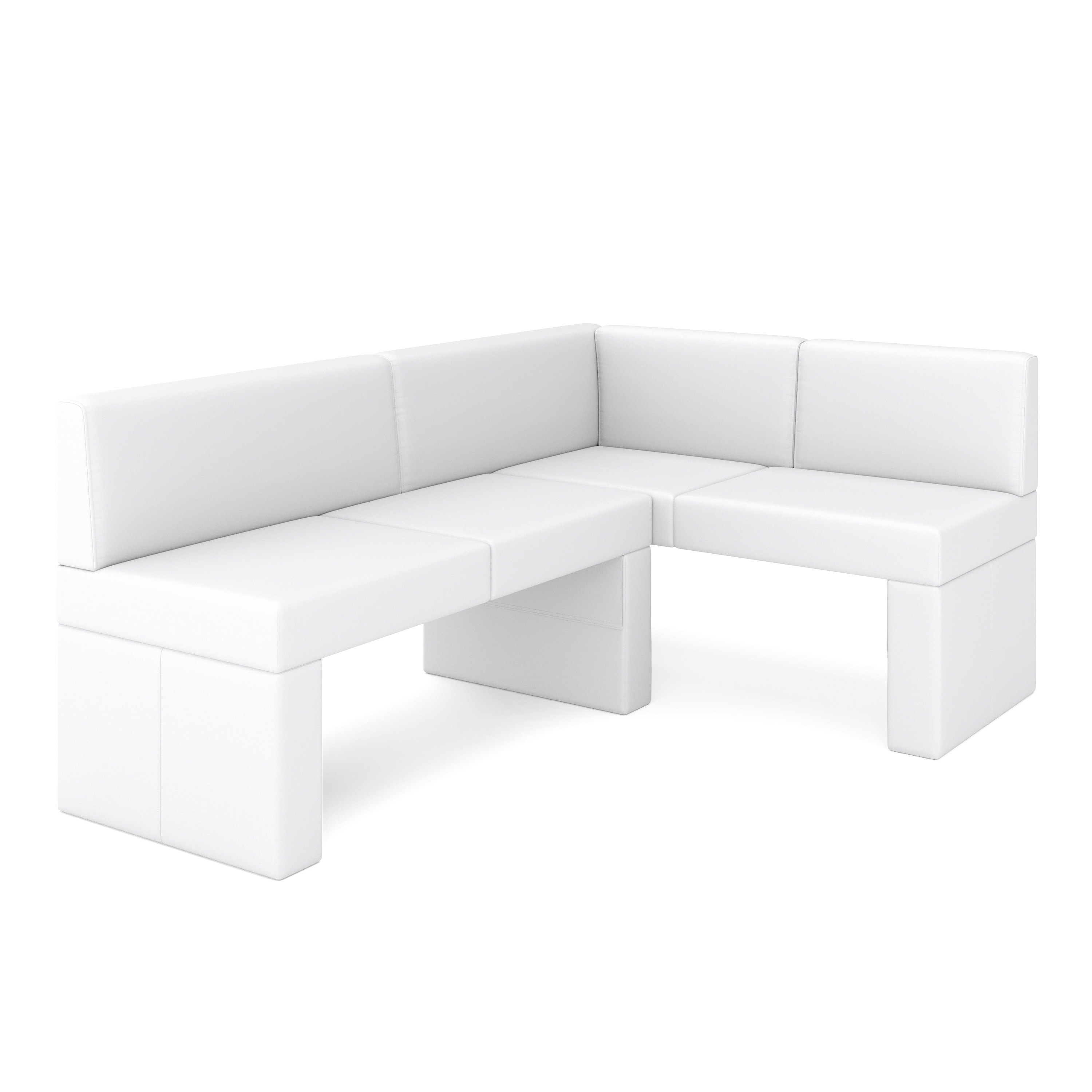 Eckbank Leder ERIKA 205 x 140 cm rechts weiss
