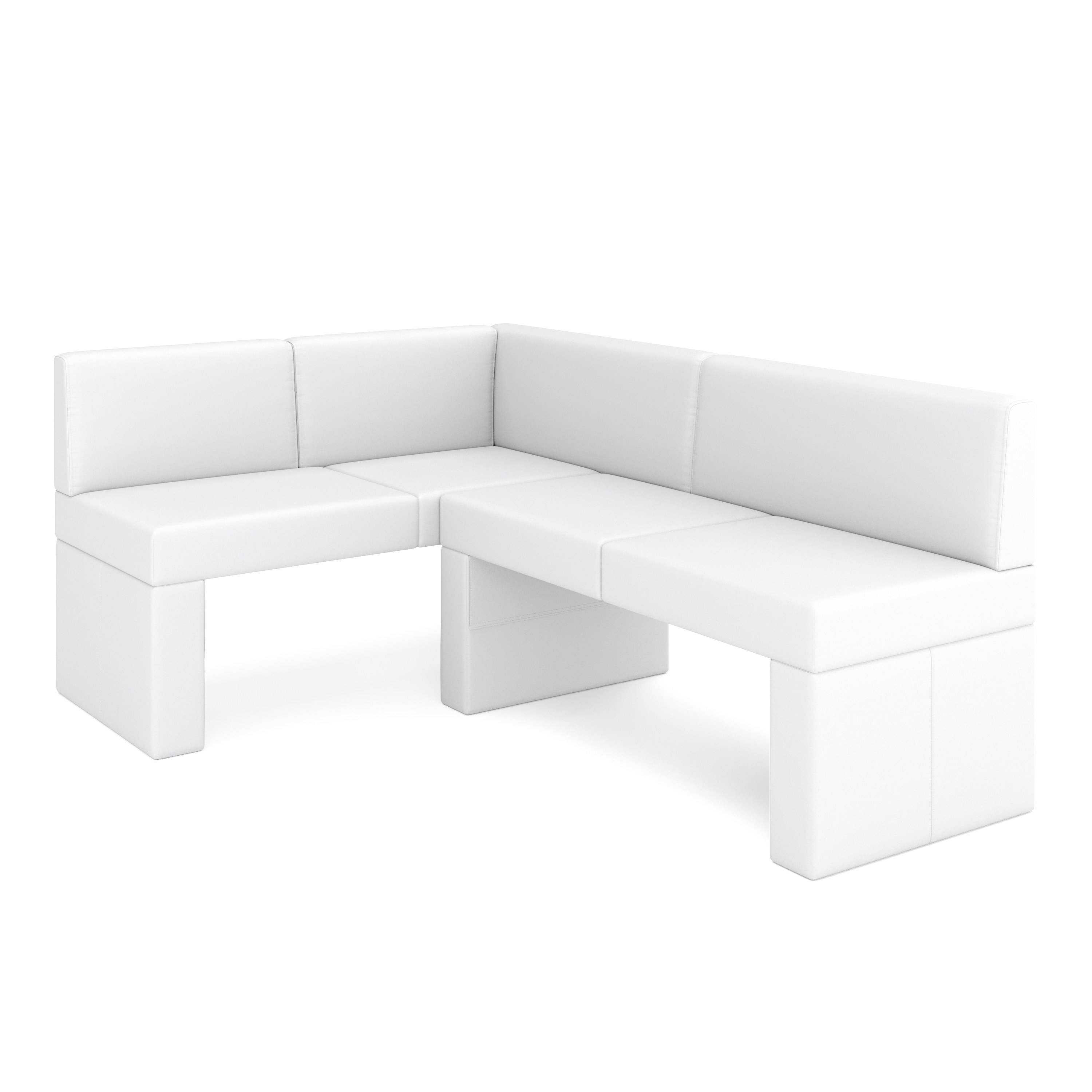 Eckbank Leder ERIKA 205 x 140 cm links weiss