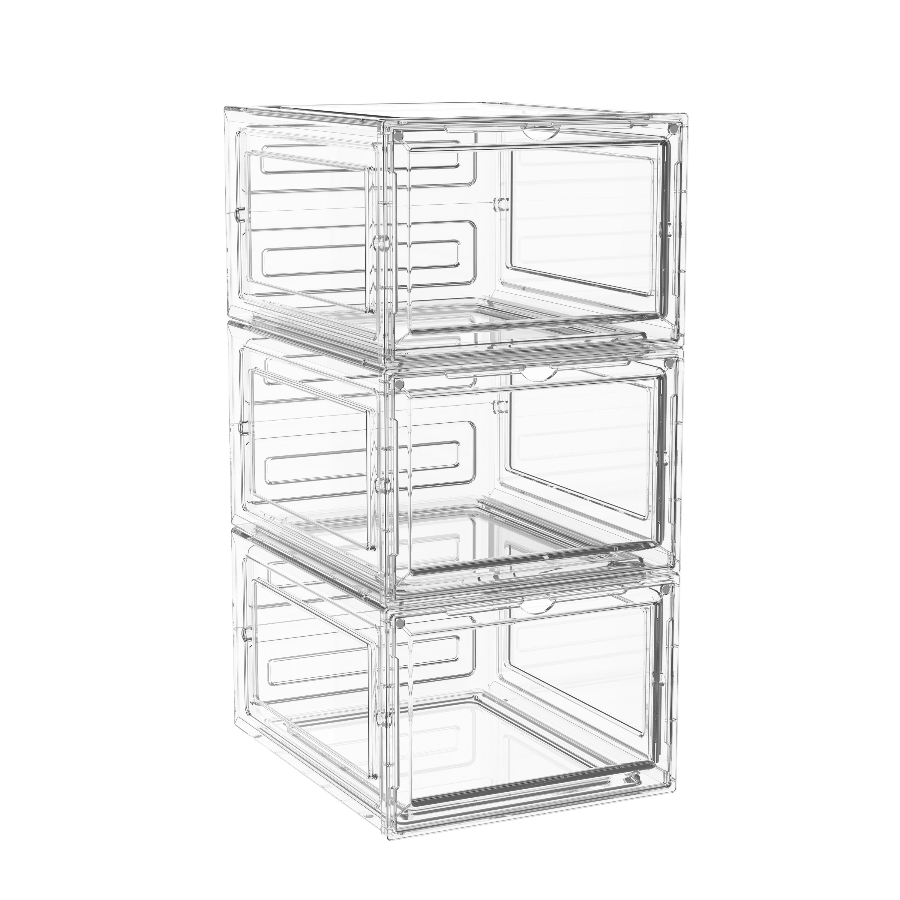 Aufbewahrungsbox 34 x 27 x 19 cm 3er Set transparent